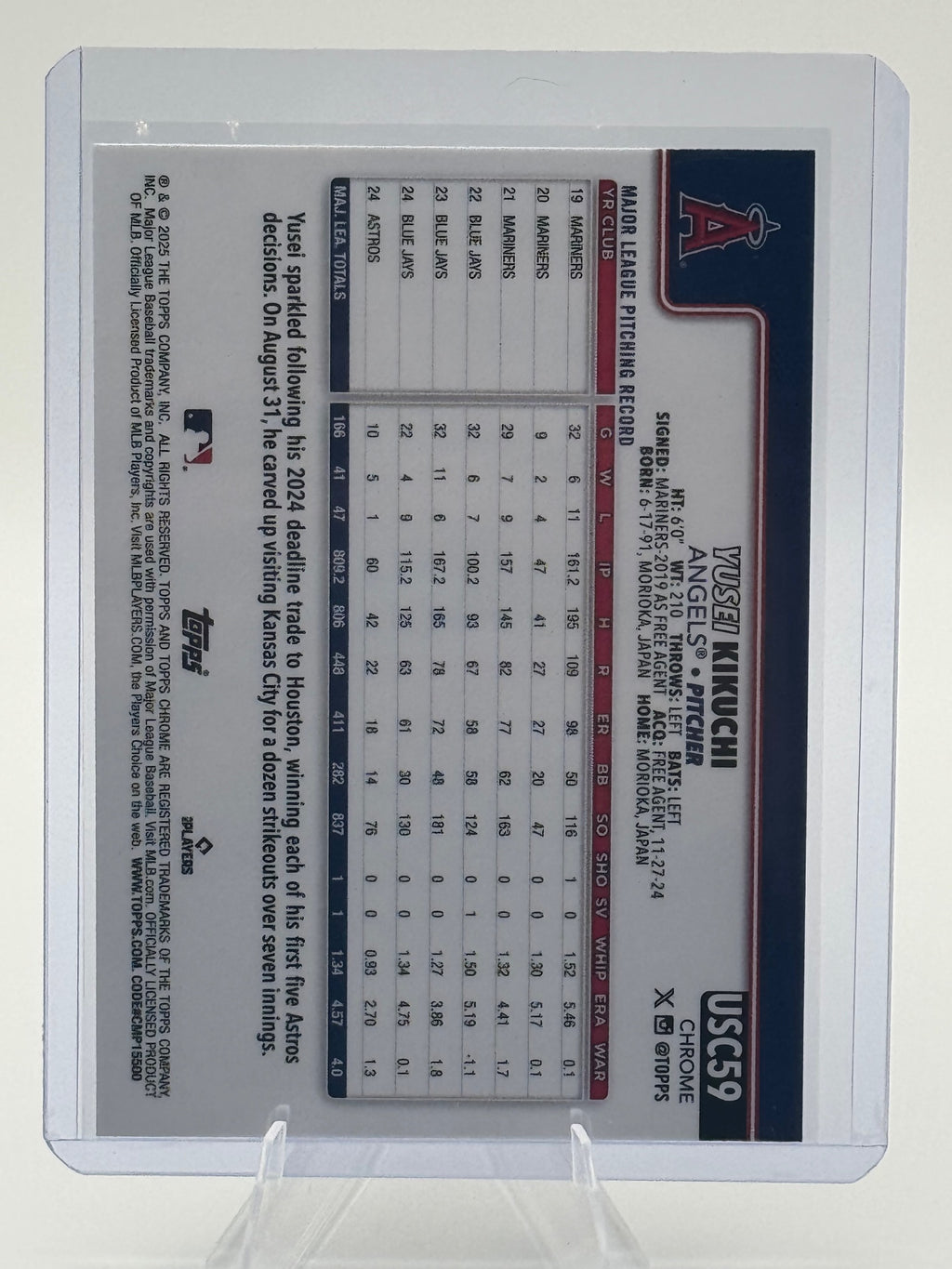2025 Topps Chrome Update Yusei Kikuchi #USC59 Los Angeles Angels NM