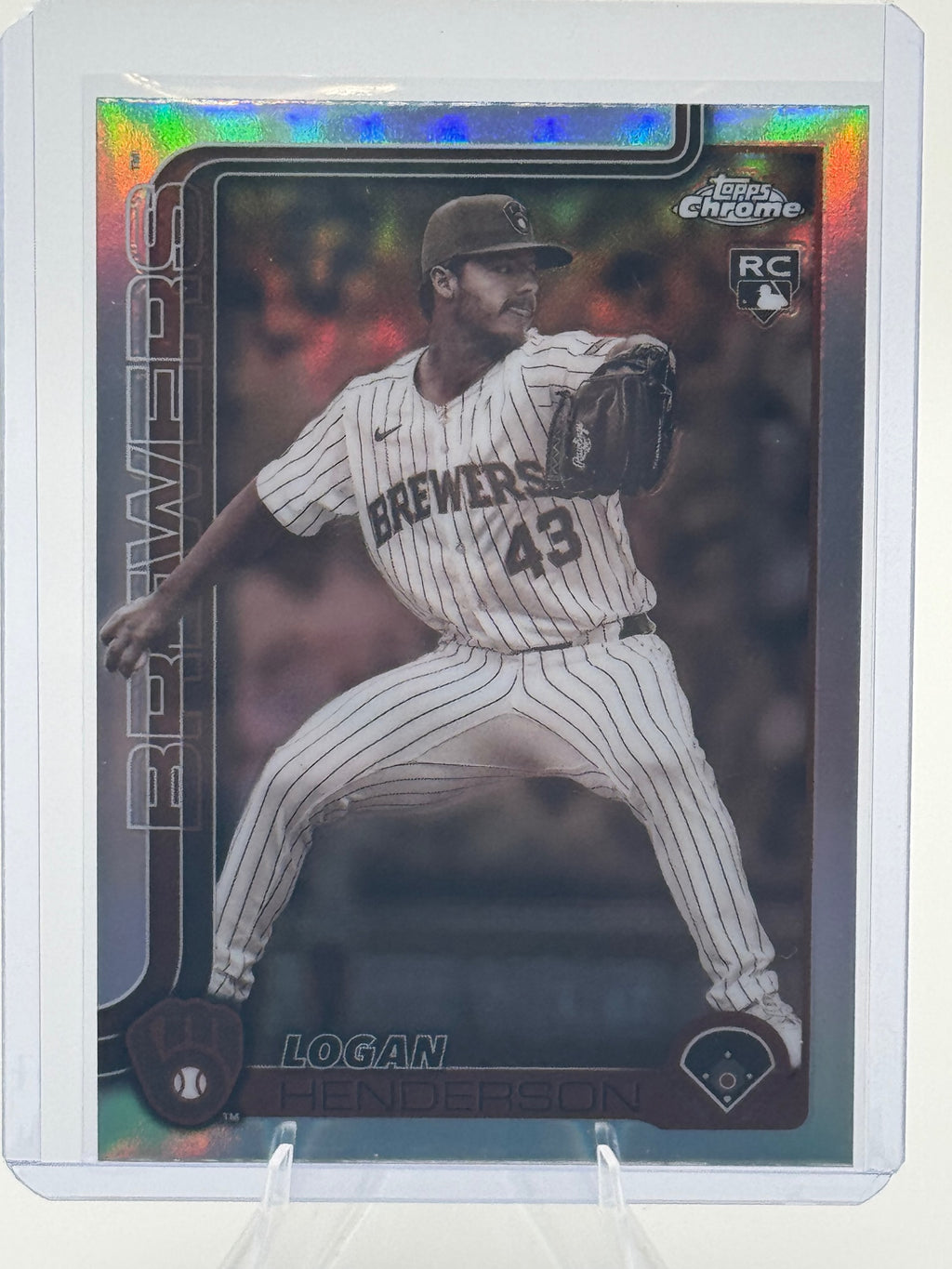 2025 Topps Chrome Update Logan Henderson #USC65 Sepia Refractors Brewers NM