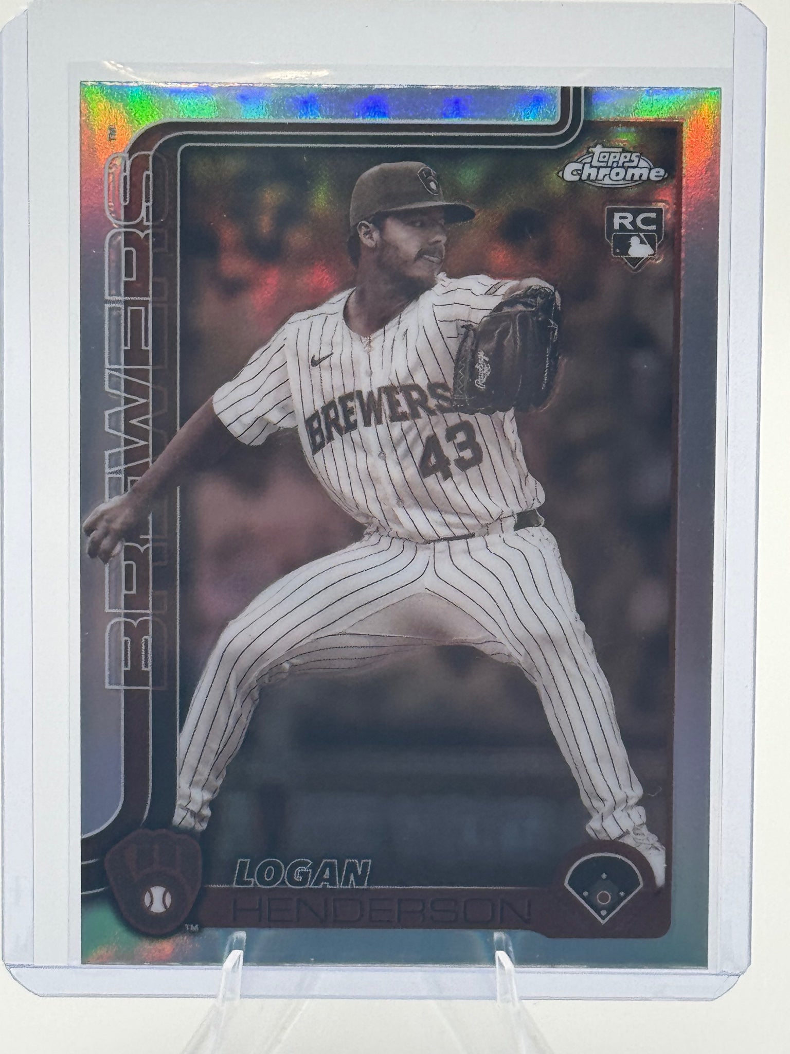 2025 Topps Chrome Update Logan Henderson #USC65 Sepia Refractors Brewers NM