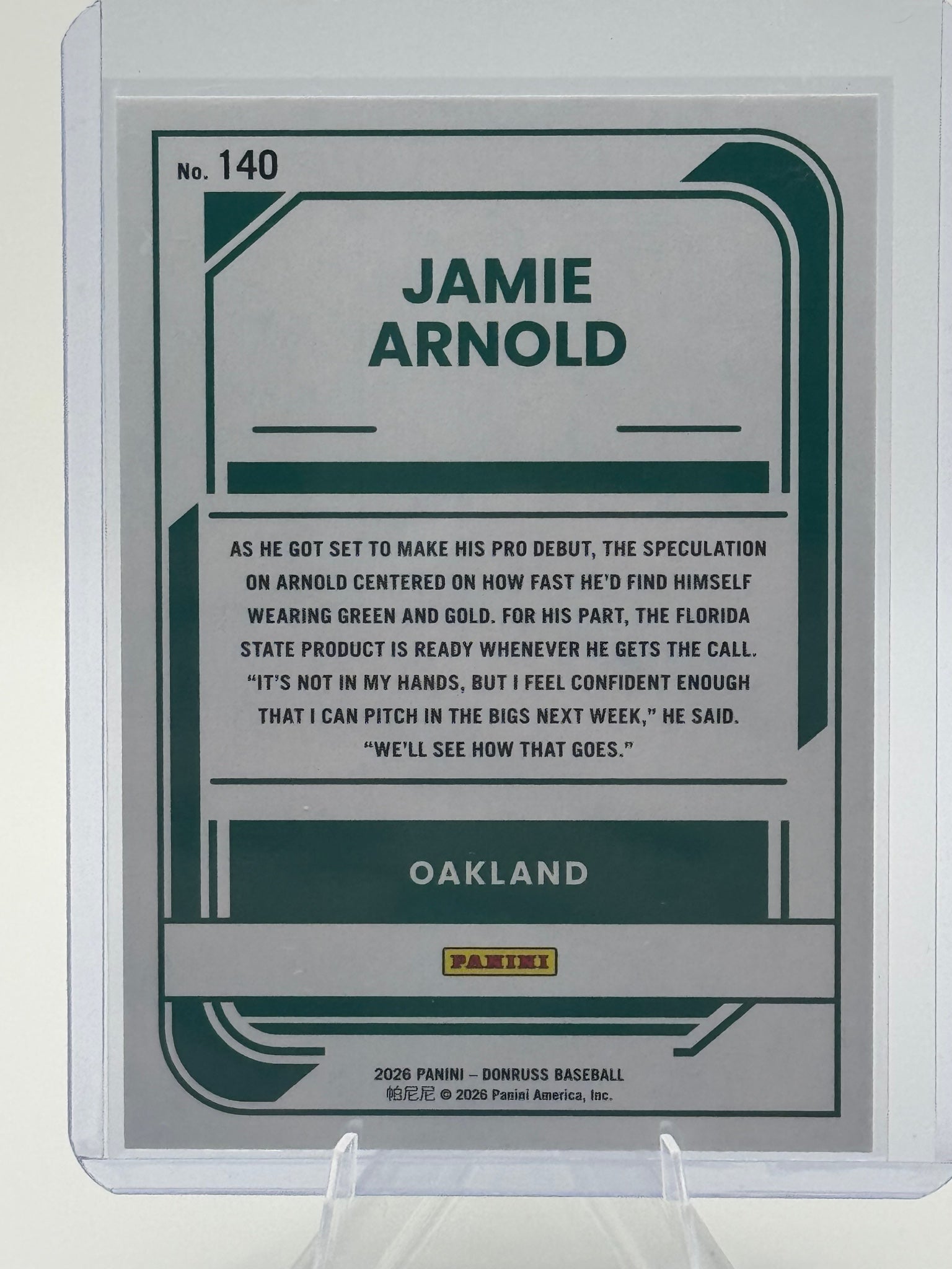 2026 Donruss Jamie Arnold #140 Liberty Athletics NM