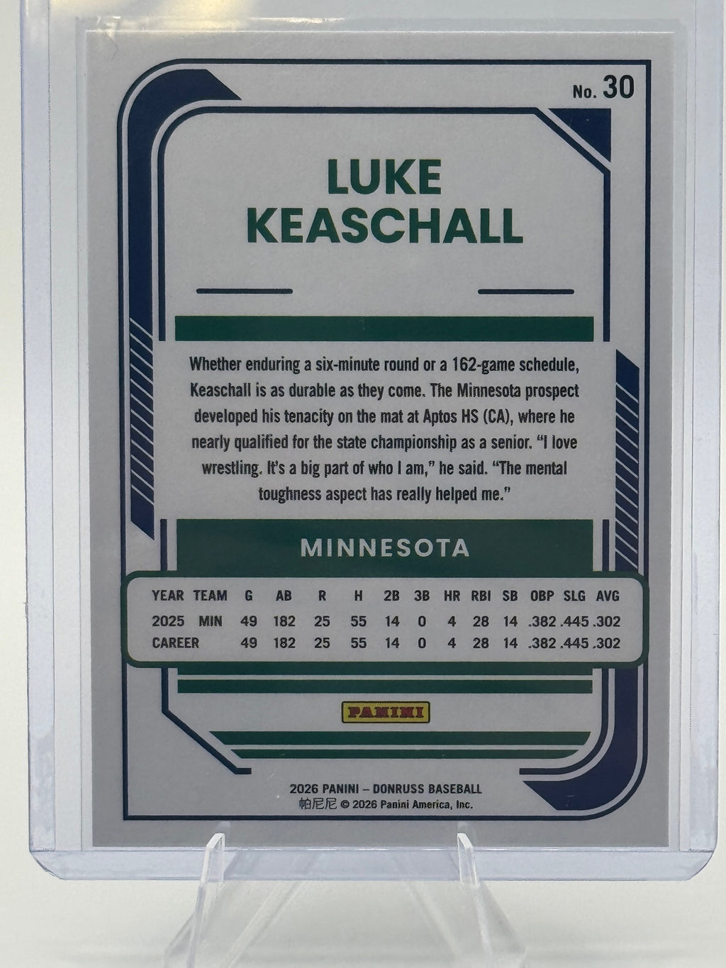 2026 Donruss Luke Keaschall #30 Red and Blue Minnesota Twins Near Mint or Better