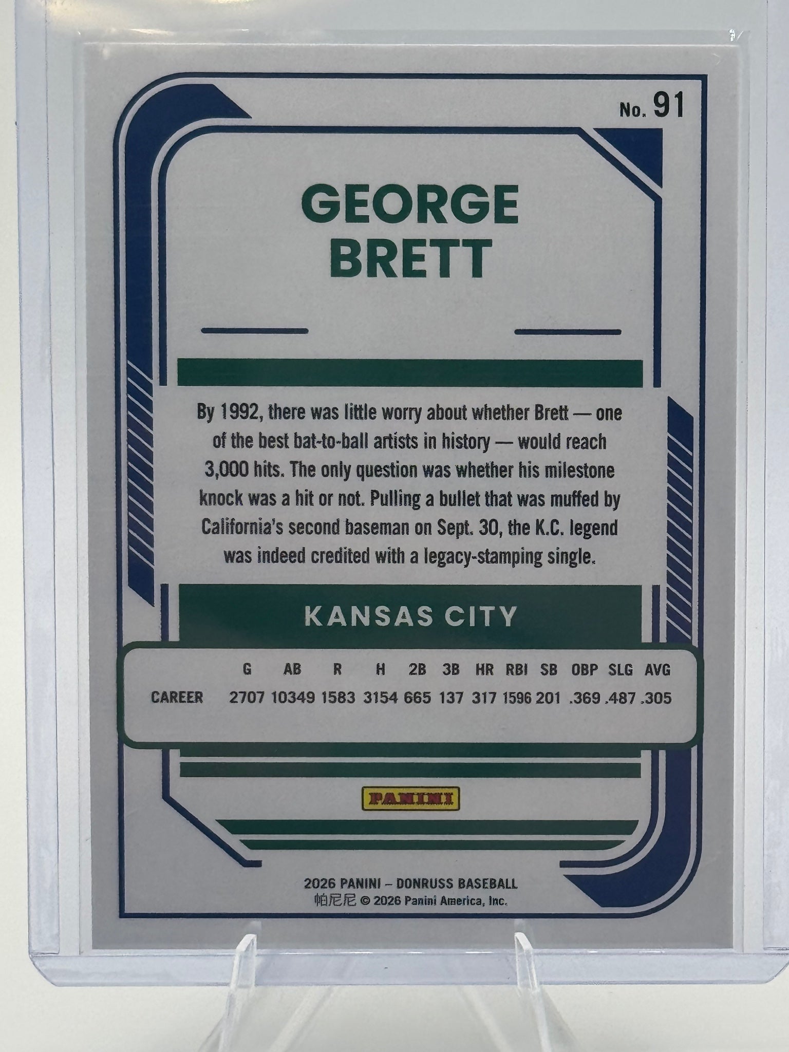 2026 Donruss George Brett #91 Liberty Kansas City Royals Near Mint or Better