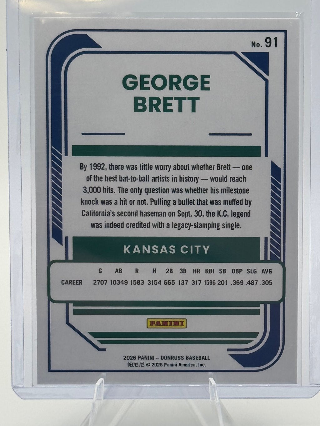2026 Donruss George Brett #91 Liberty Kansas City Royals Near Mint or Better