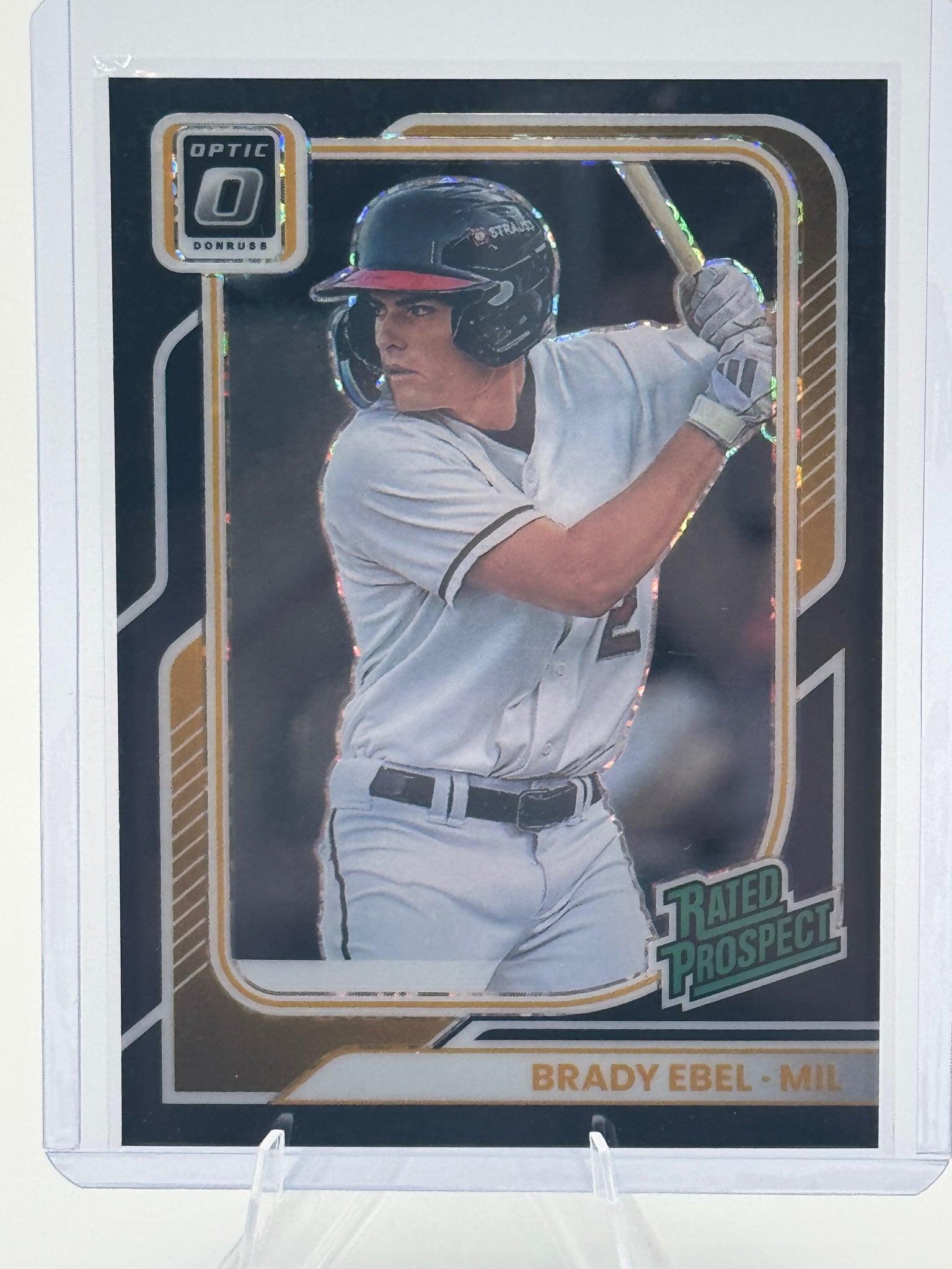 2026 Donruss Brady Ebel #184 Optic Black Pandora Milwaukee Brewers Near Mint