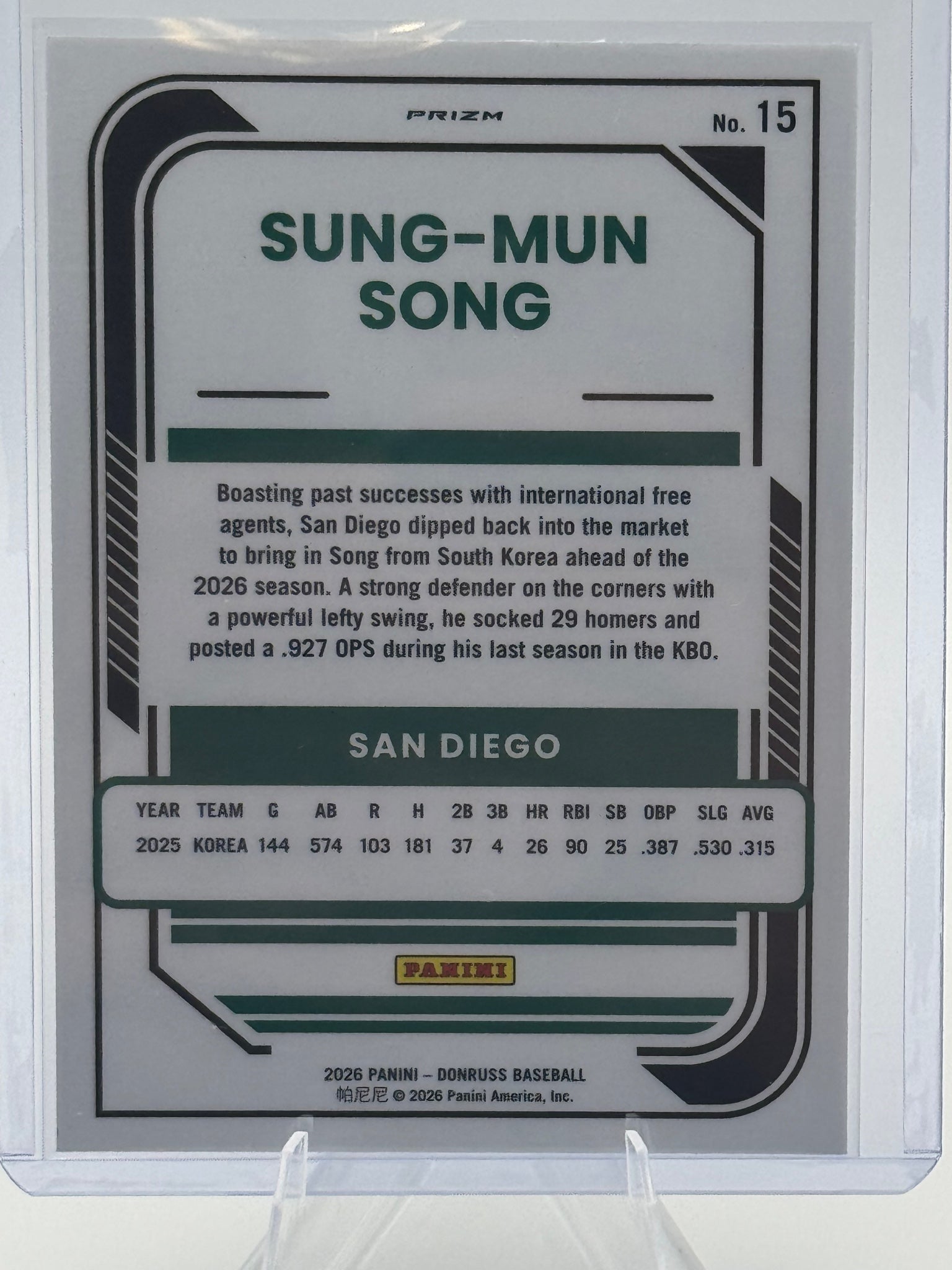 2026 Donruss Sung-Mun Song #15 Optic Blue Velocity San Diego Padres Near Mint