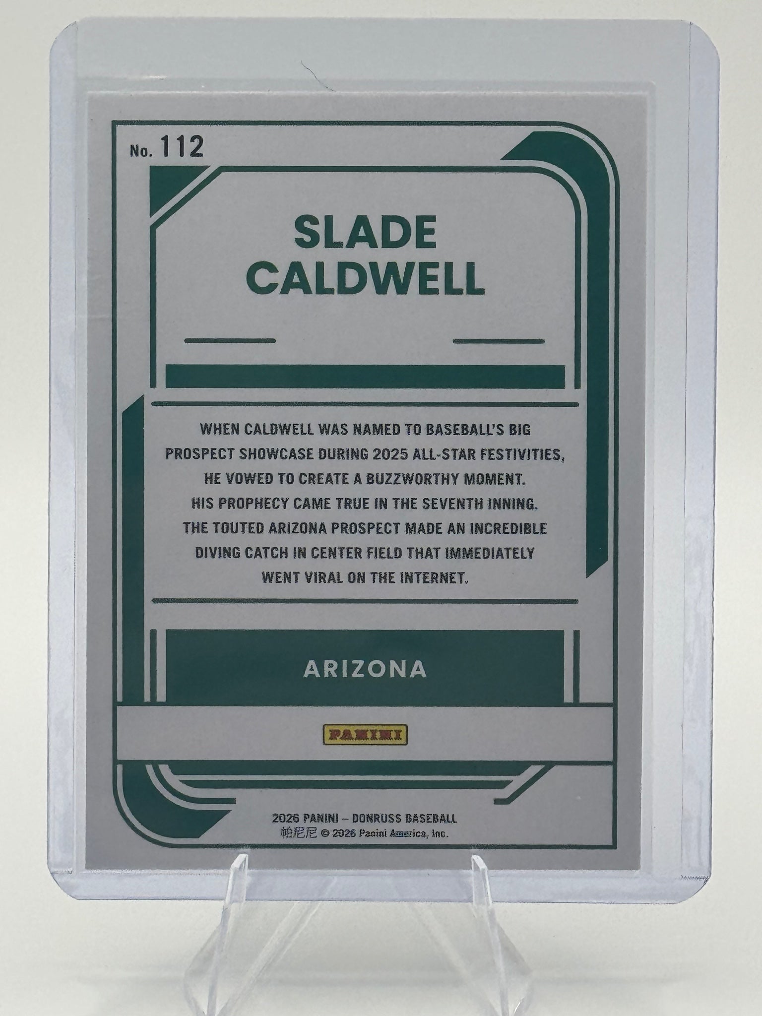 2026 Donruss Slade Caldwell #112 Liberty Arizona Diamondbacks Near Mint