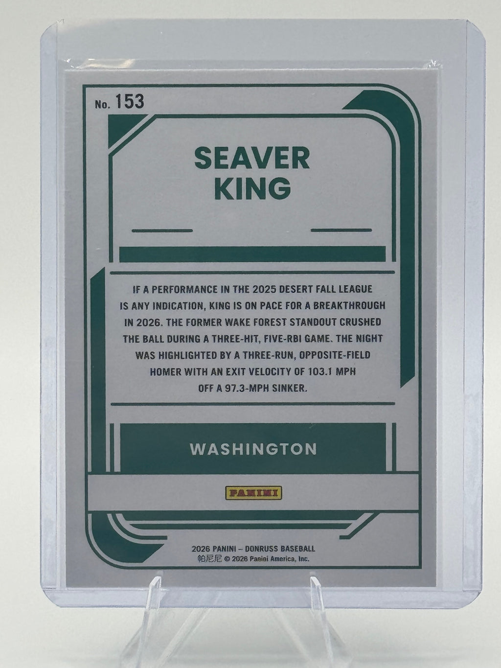 2026 Donruss Seaver King #153 Liberty Washington Nationals Near Mint or Better