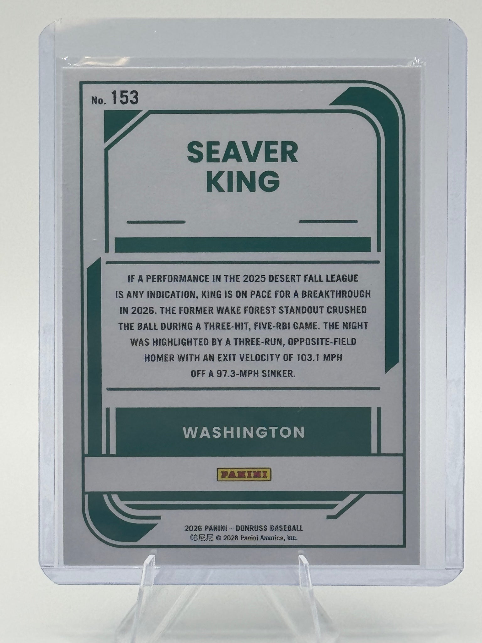 2026 Donruss Seaver King #153 Liberty Washington Nationals Near Mint or Better