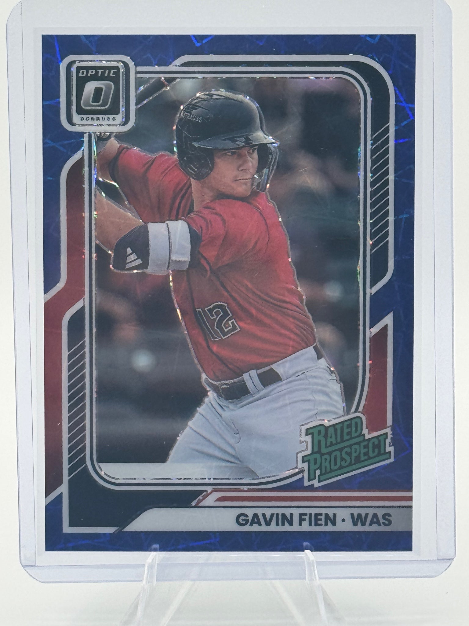 2026 Donruss Gavin Fien #189 Optic Blue Velocity Washington Nationals Near Mint