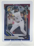 2026 Donruss Jackson Chourio #83 Red and Blue Milwaukee Brewers Near Mint