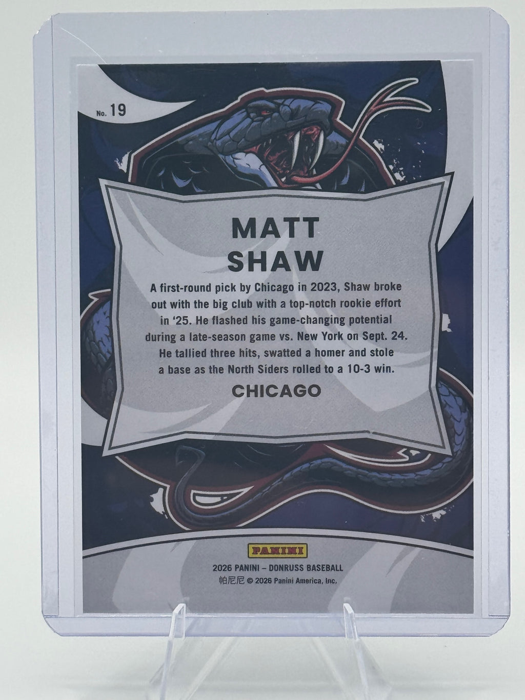2026 Donruss Matt Shaw #19 Unleashed Chicago Cubs Near Mint or Better