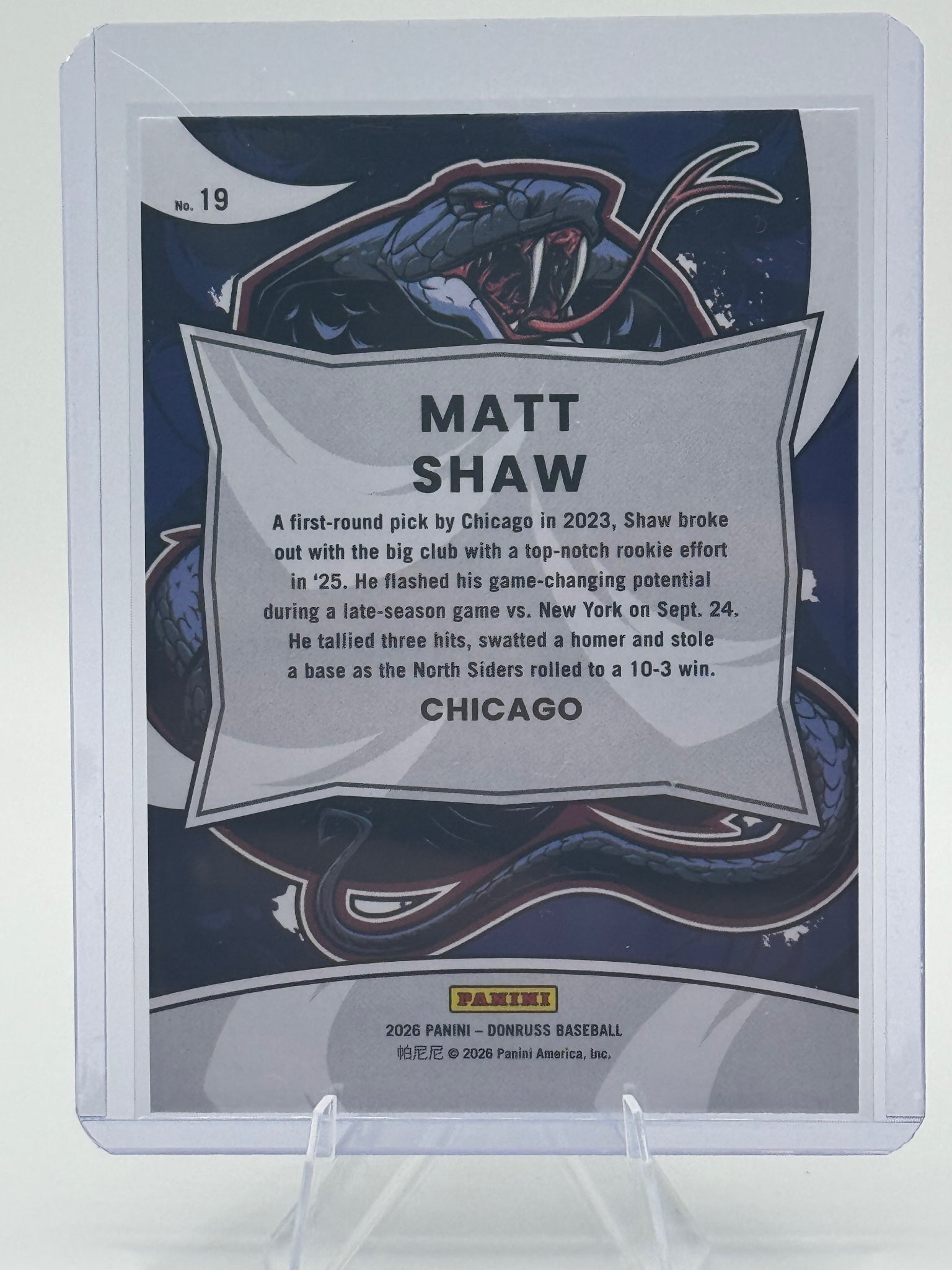 2026 Donruss Matt Shaw #19 Unleashed Chicago Cubs Near Mint or Better
