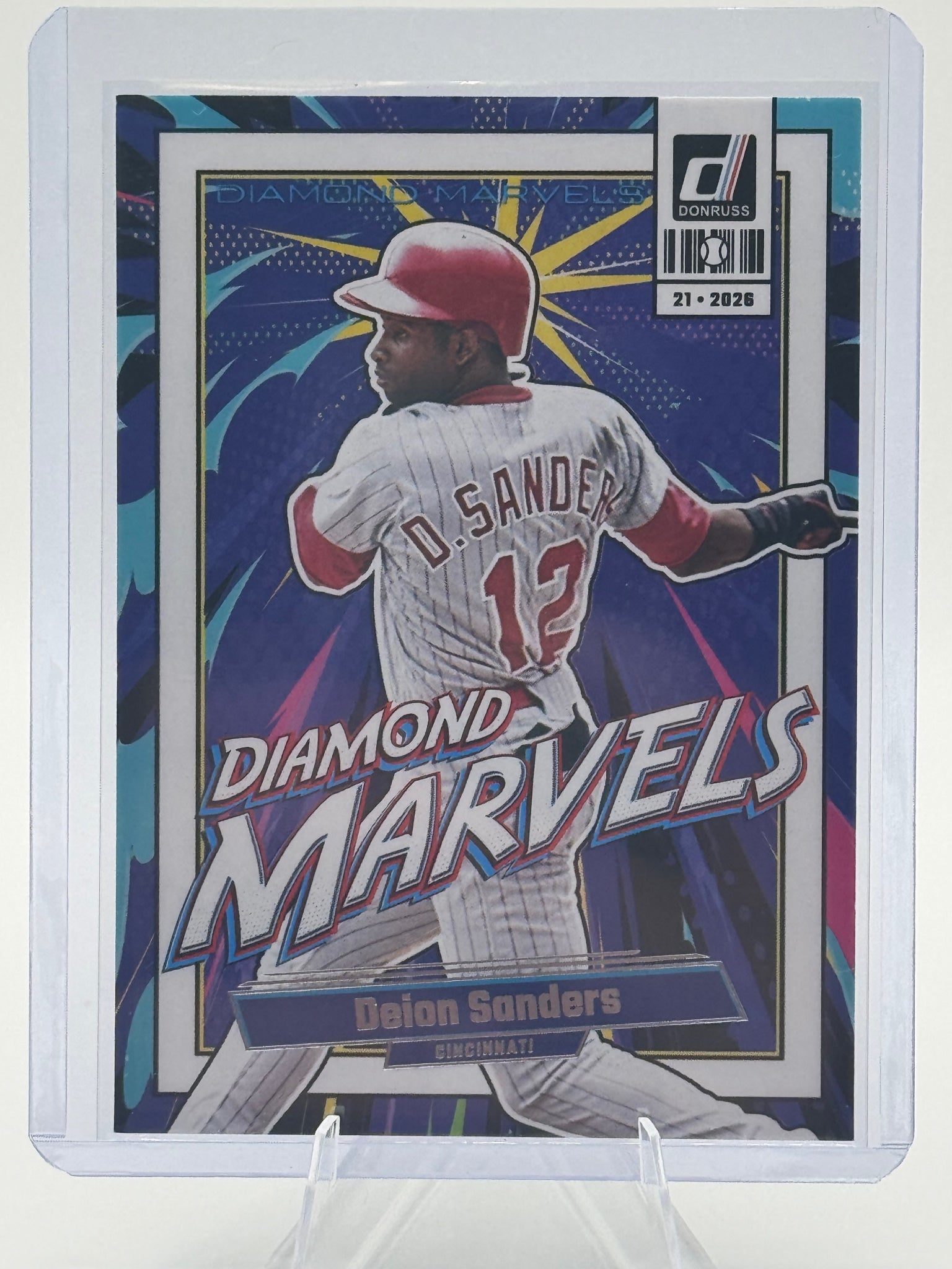 2026 Donruss Deion Sanders #1 Diamond Marvels Cincinnati Reds Near Mint