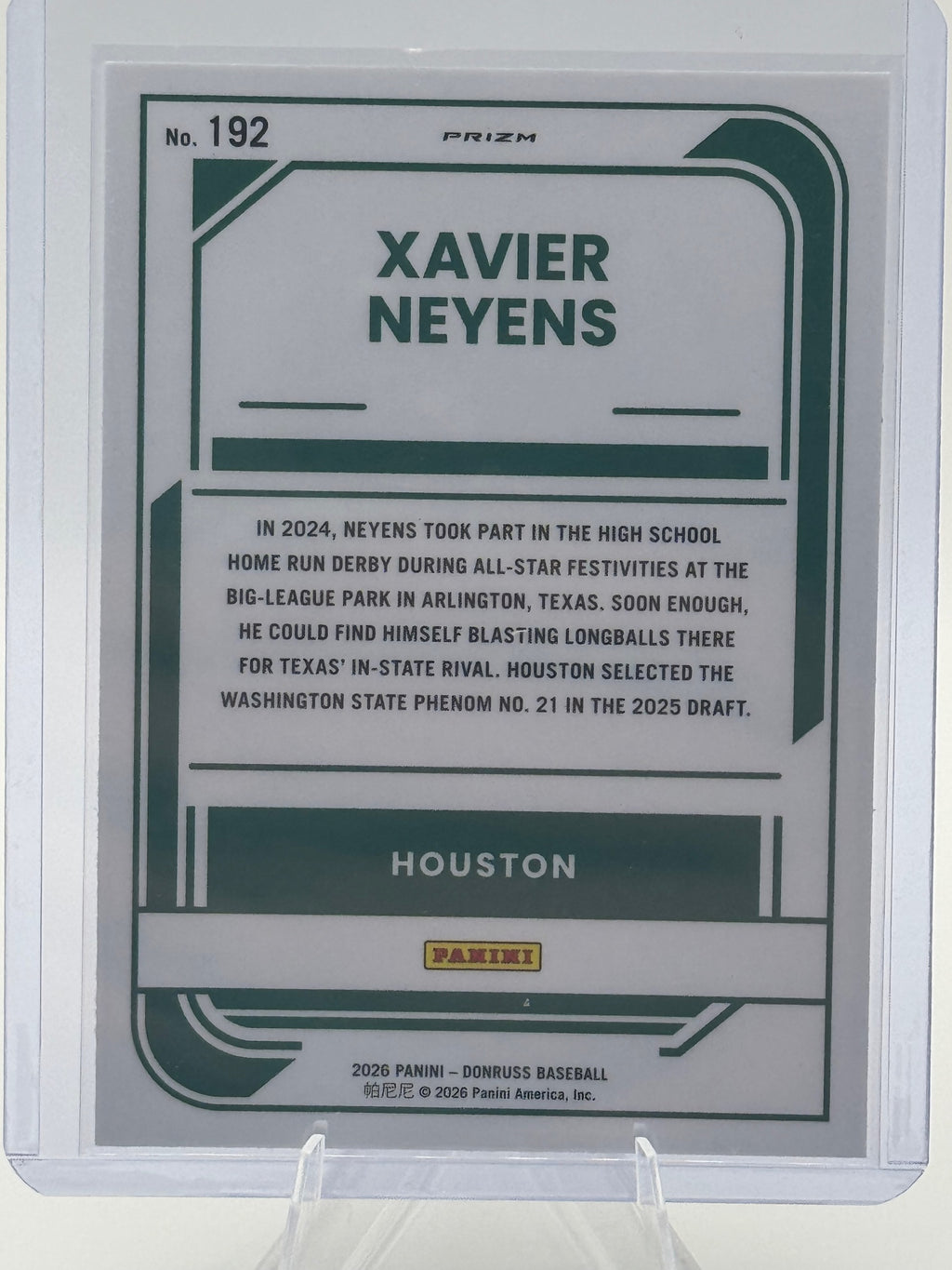 2026 Donruss Xavier Neyens #192 Optic Circles Houston Astros Near Mint or Better