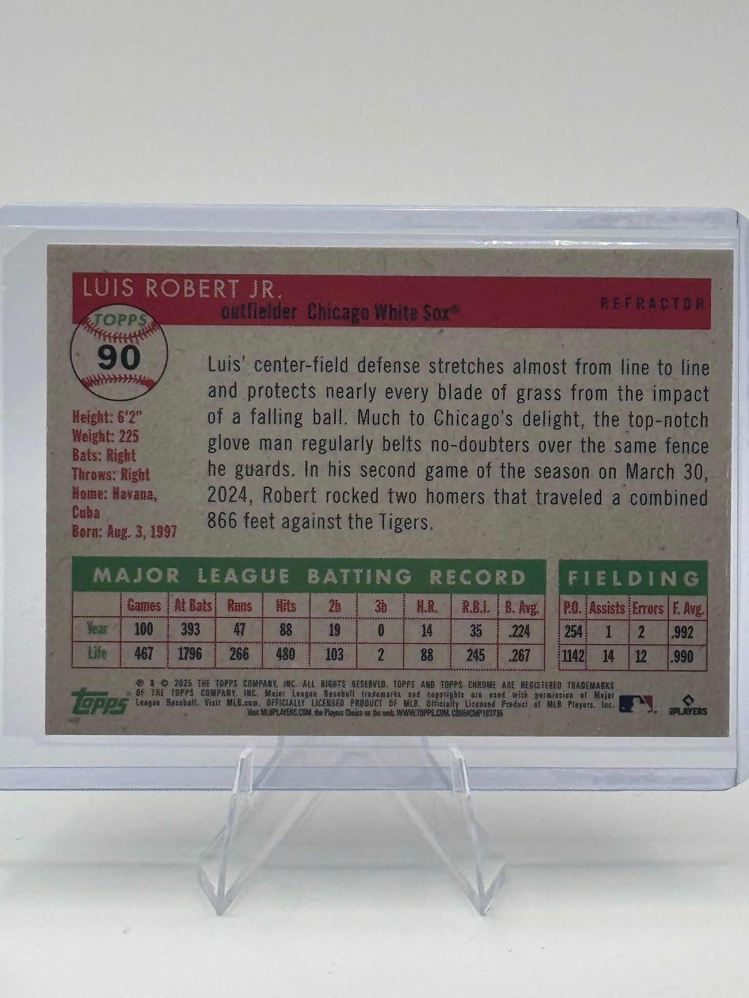2025 Topps Chrome Platinum Luis Robert Jr. #90 Chicago White Sox NM