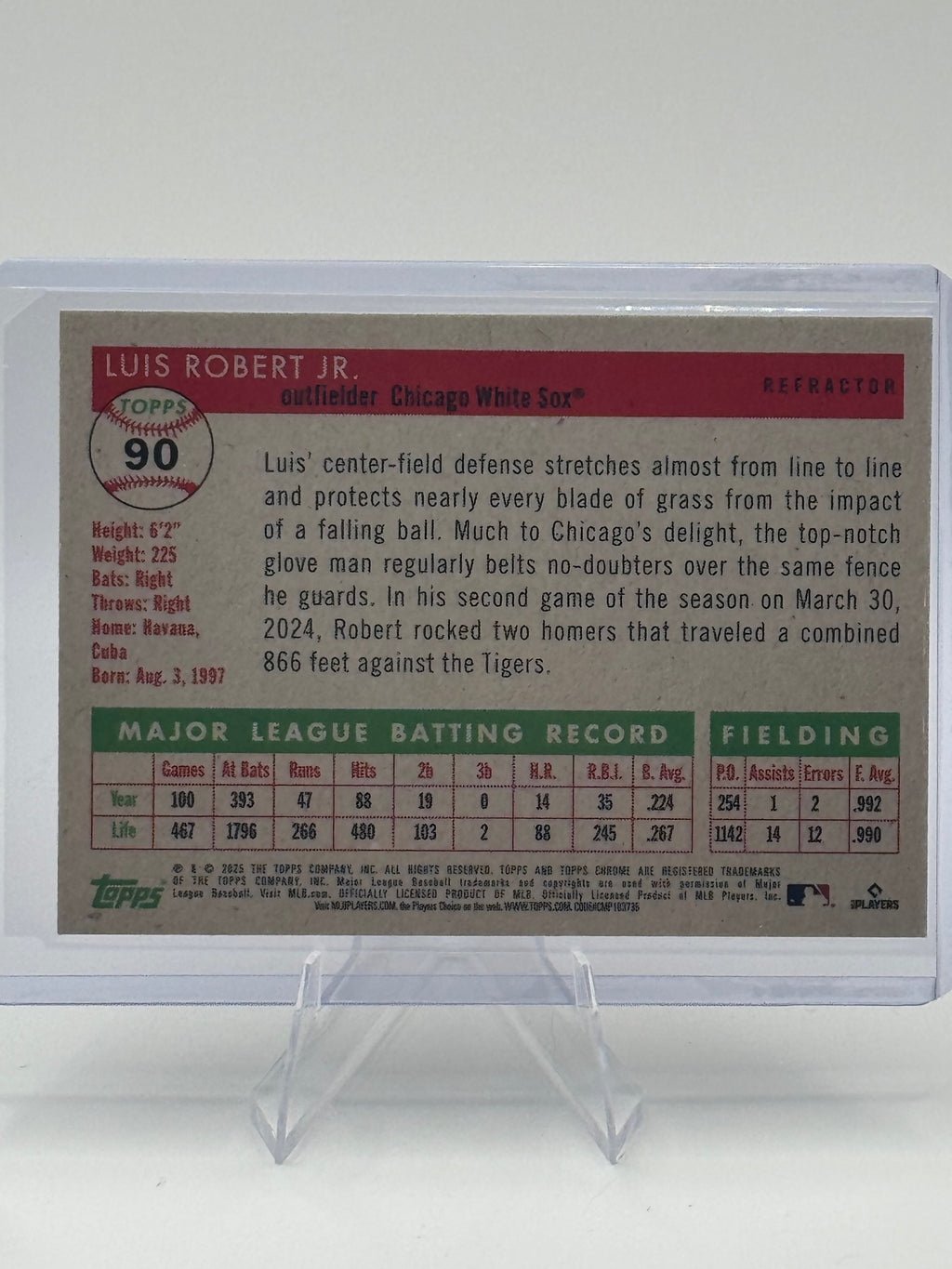 2025 Topps Chrome Platinum Luis Robert Jr. #90 Chicago White Sox NM