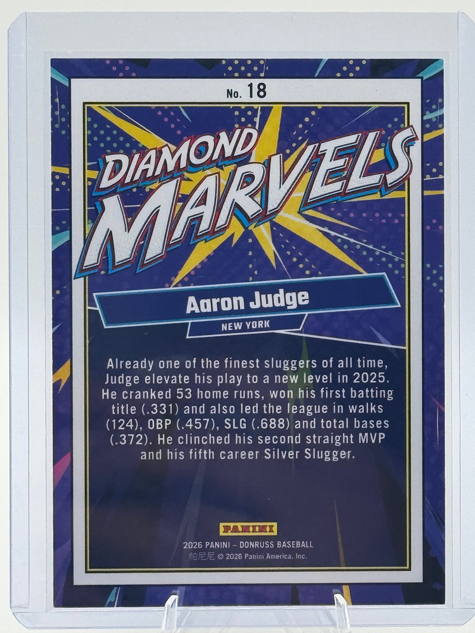 2026 Donruss Aaron Judge #18 Diamond Marvels Orange Ice /75 New York Yankees NM