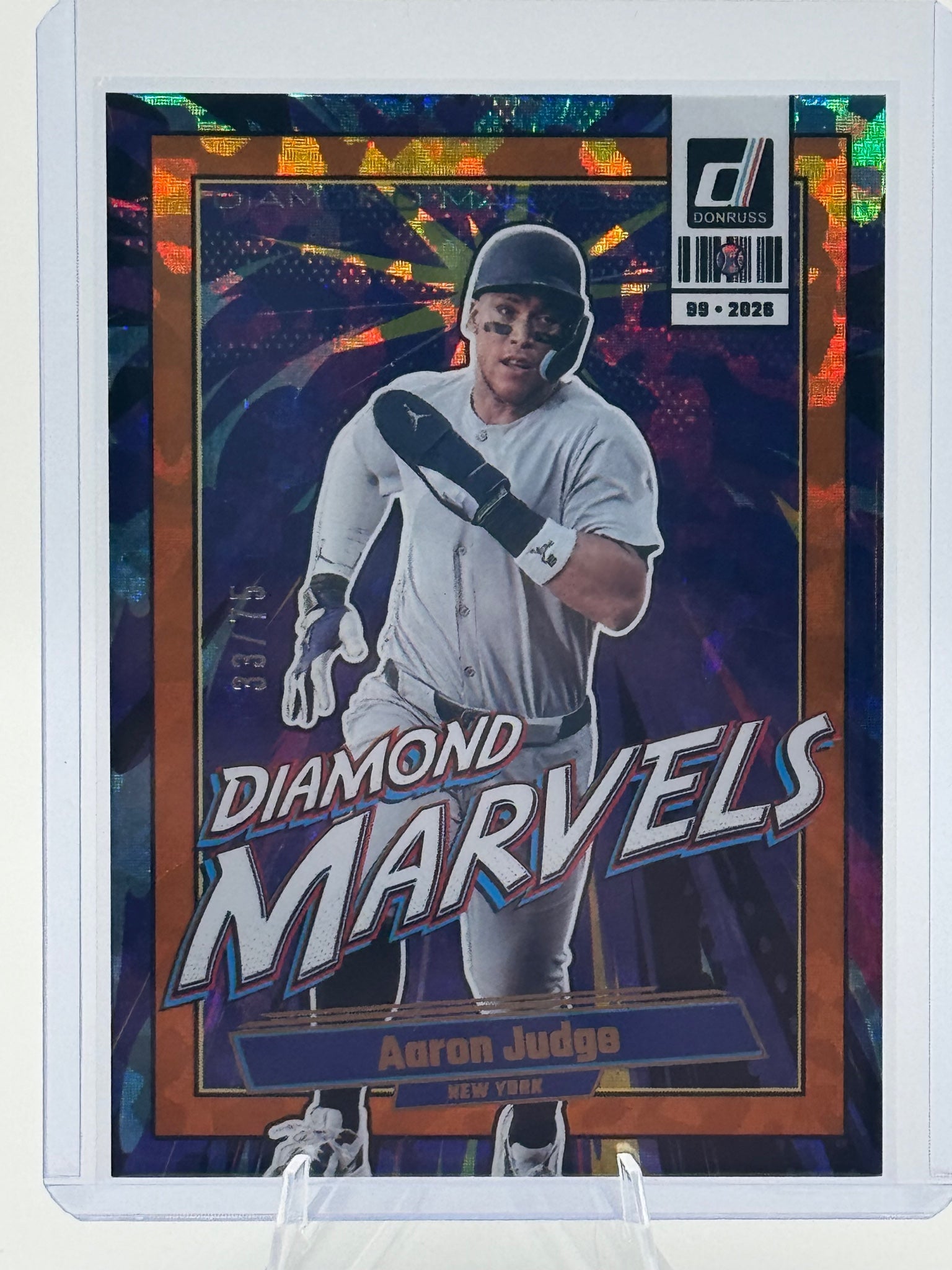 2026 Donruss Aaron Judge #18 Diamond Marvels Orange Ice /75 New York Yankees NM