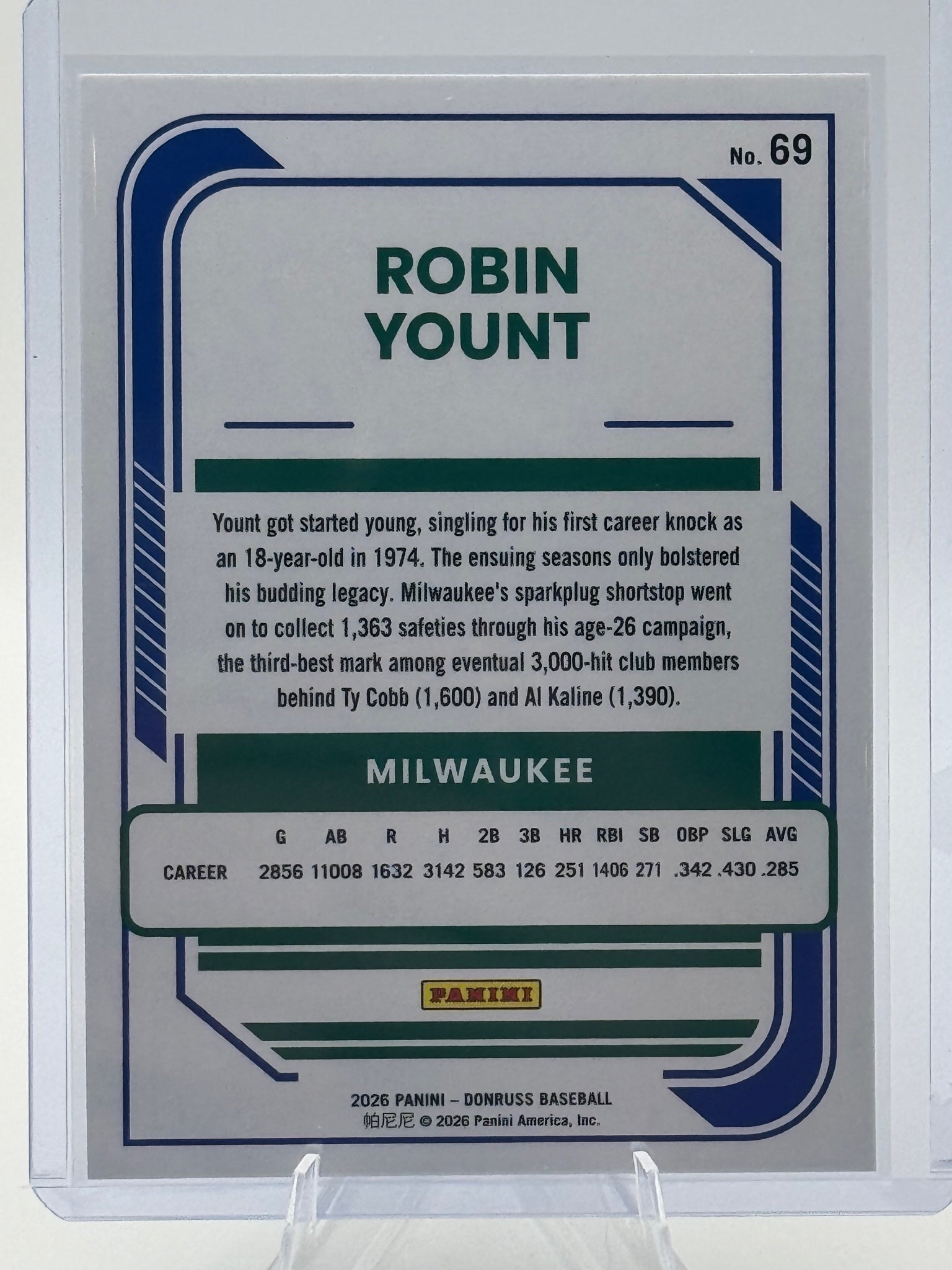 2026 Donruss Robin Yount #69 Red and Blue Milwaukee Brewers Near Mint or Better