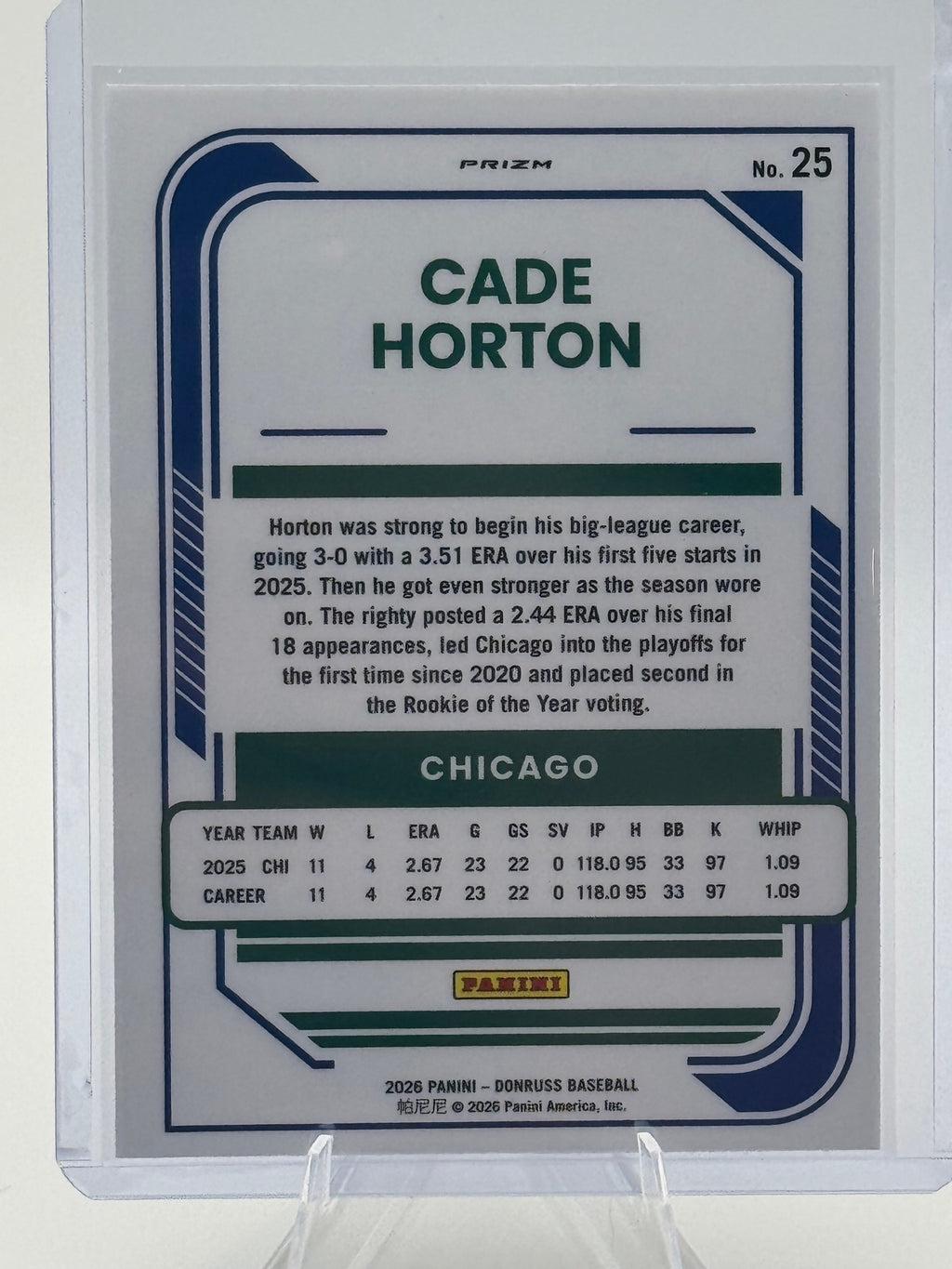 2026 Donruss Cade Horton #25 Optic Circles Chicago Cubs Near Mint or Better