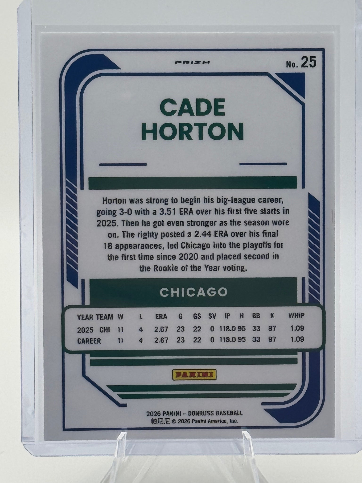 2026 Donruss Cade Horton #25 Optic Circles Chicago Cubs Near Mint or Better
