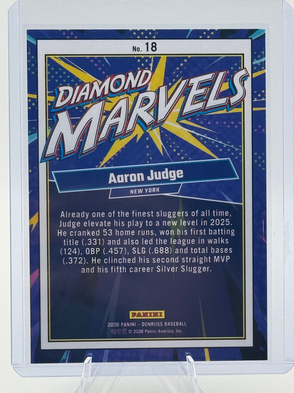 2026 Donruss Aaron Judge #18 Diamond Marvels New York Yankees Near Mint