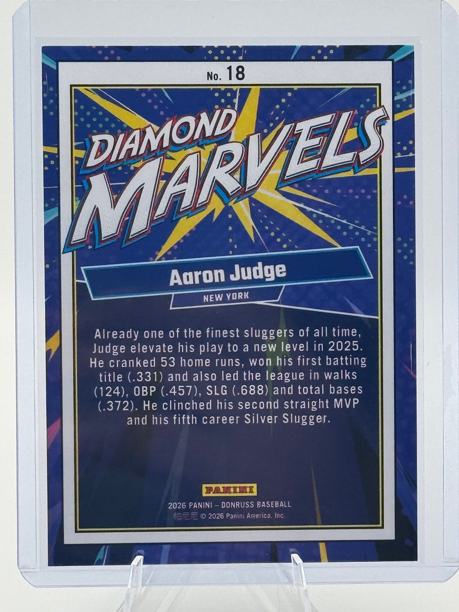 2026 Donruss Aaron Judge #18 Diamond Marvels New York Yankees Near Mint