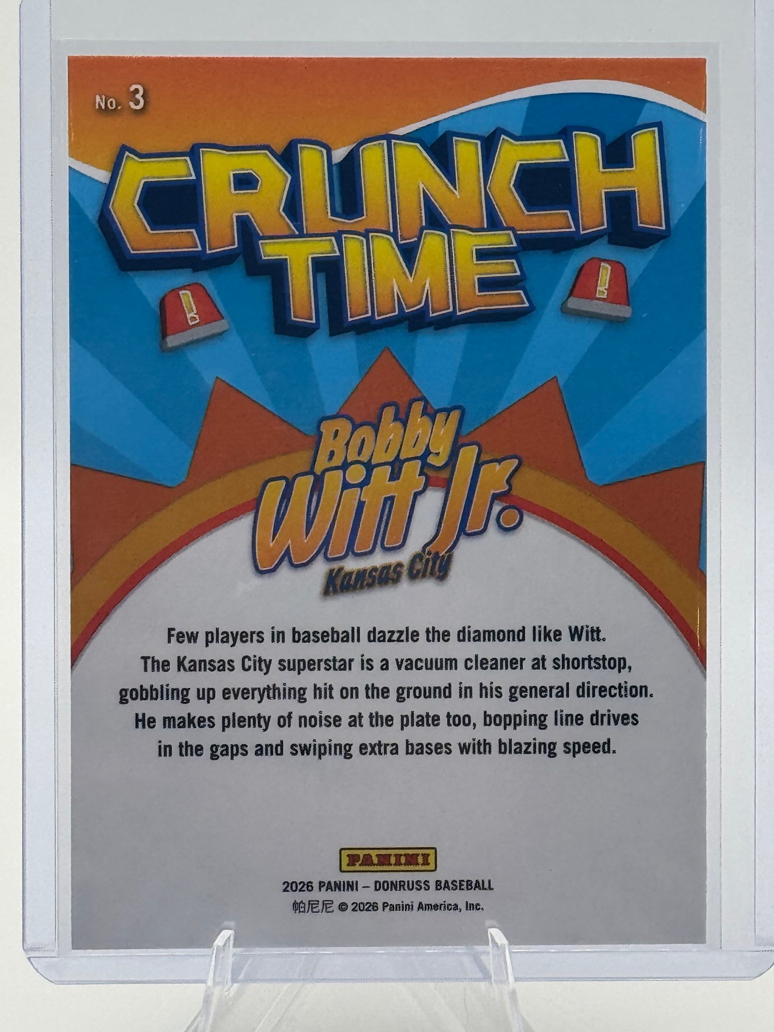 2026 Donruss Bobby Witt Jr. #3 Crunch Time Kansas City Royals Near Mint