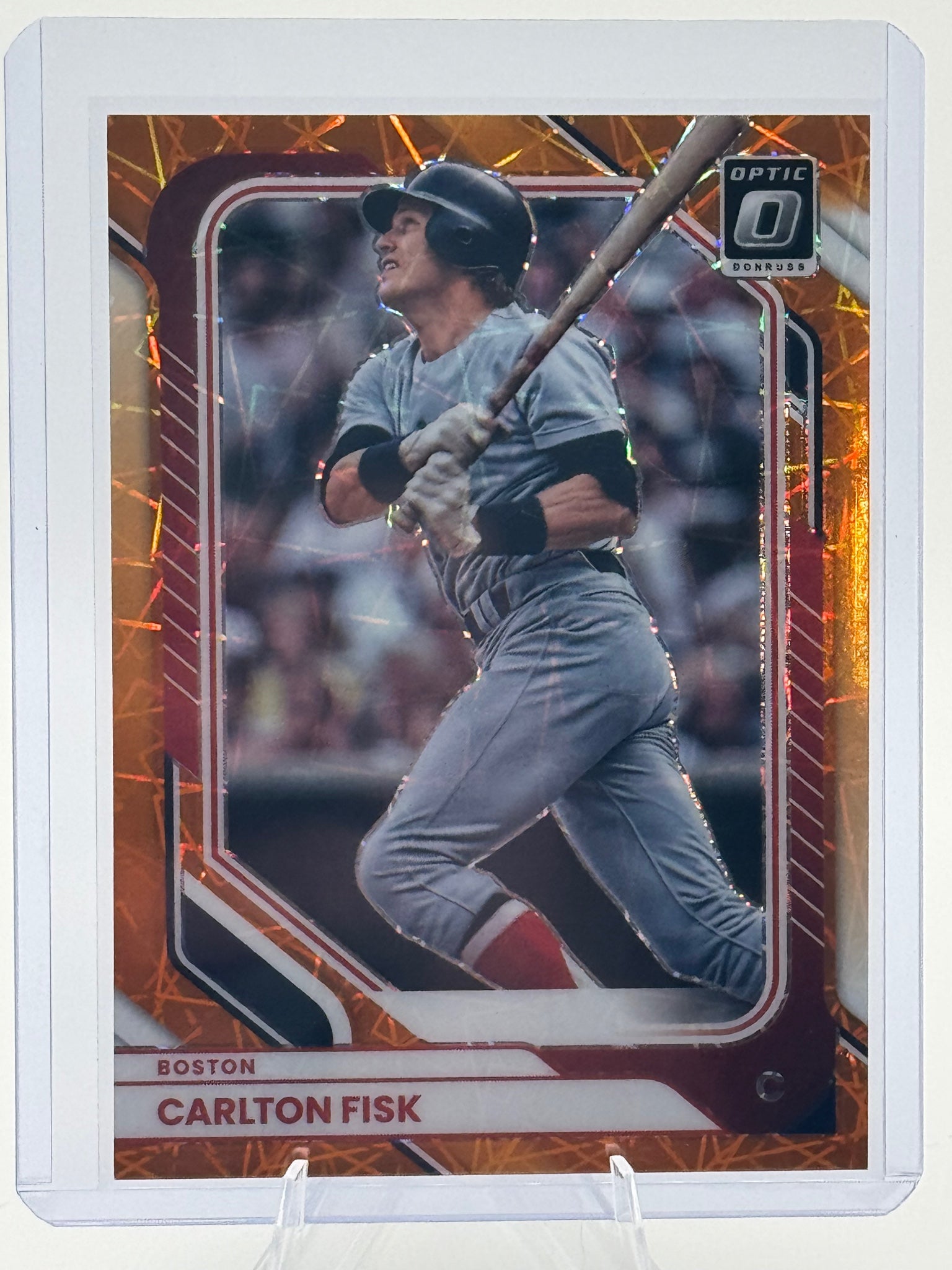 2026 Donruss Carlton Fisk #79 Optic Orange Velocity Boston Red Sox Near Mint