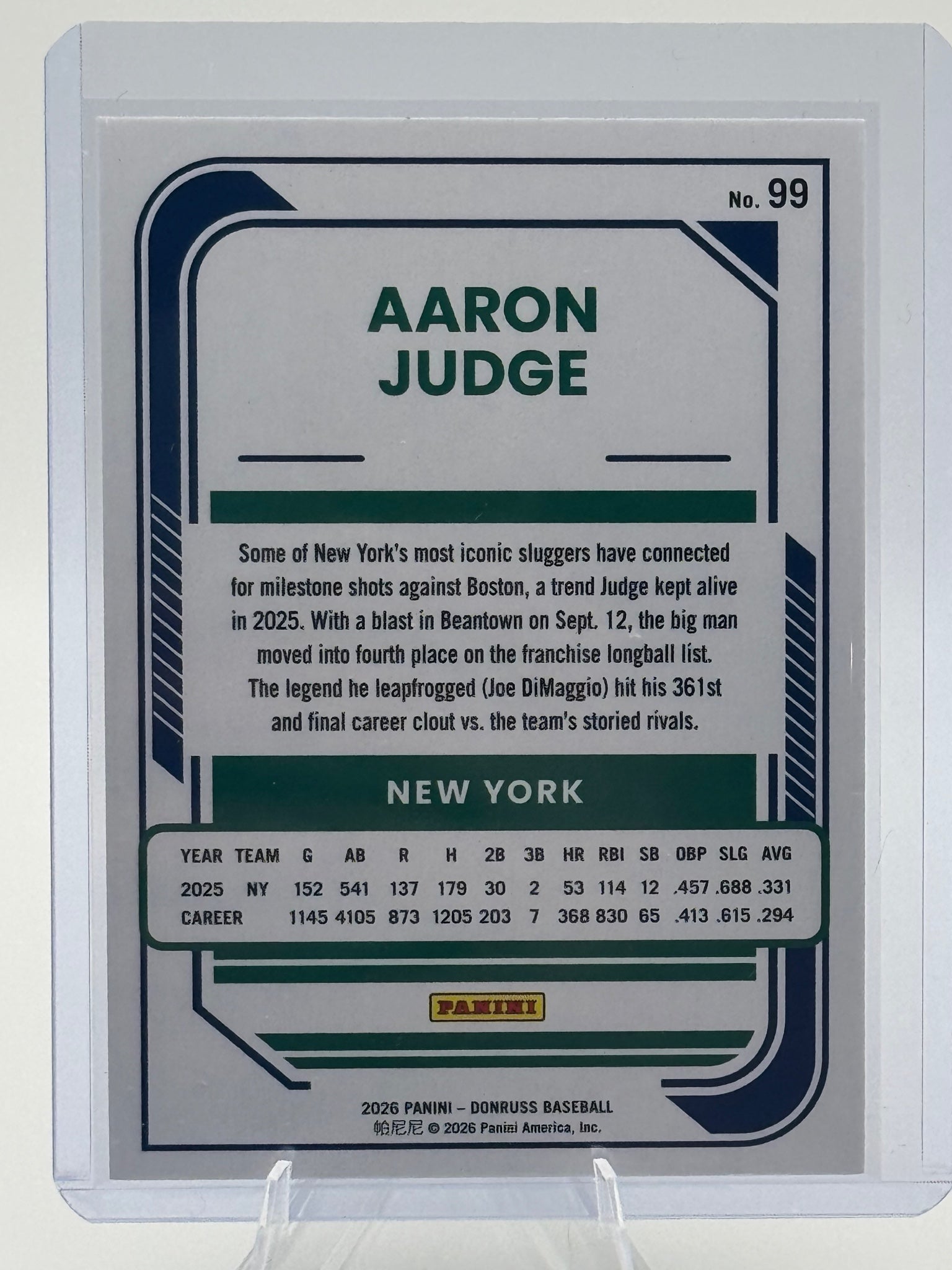 2026 Donruss Aaron Judge #99 Rockets New York Yankees Near Mint or Better