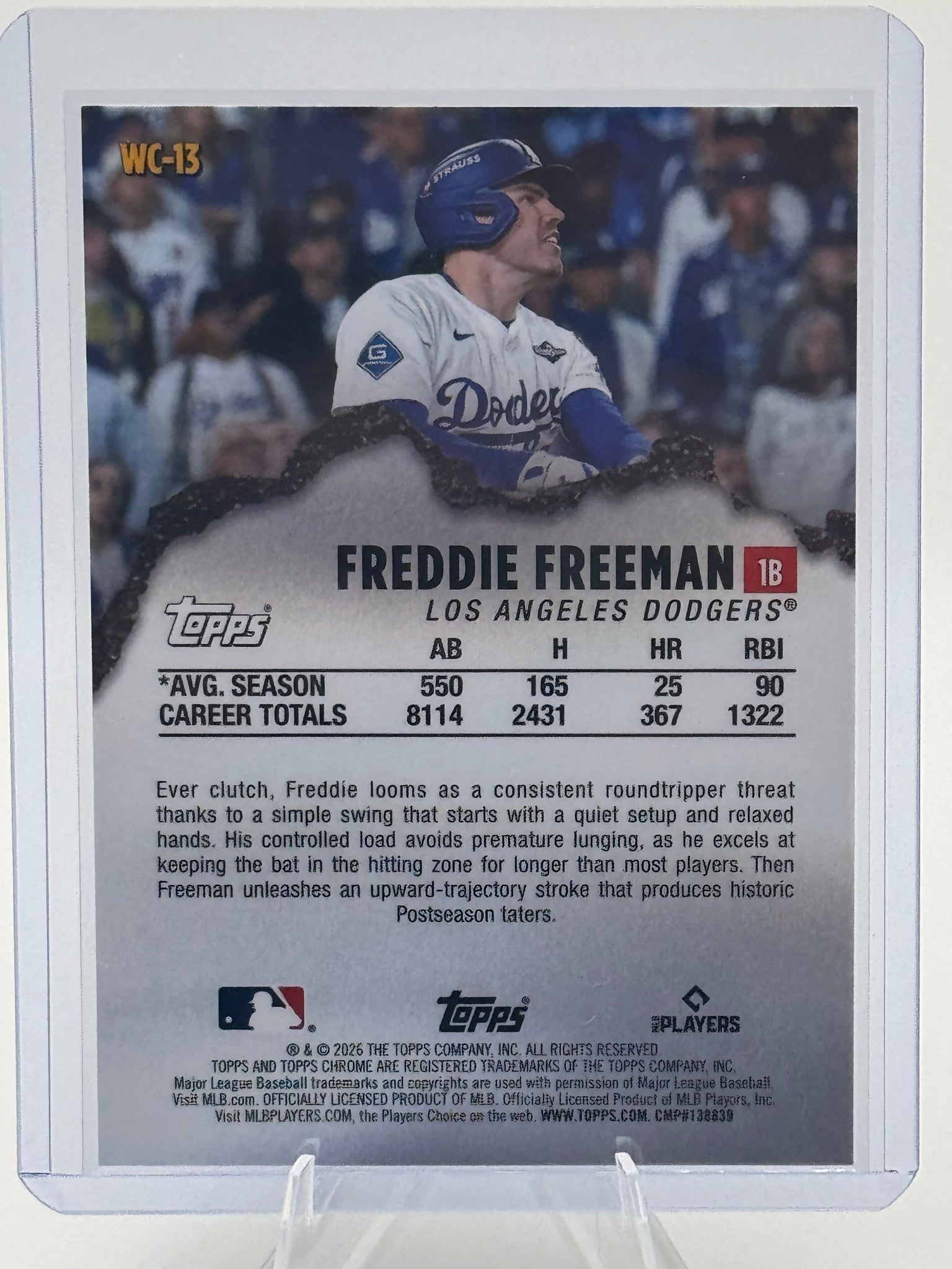 2026 Topps Chrome Freddie Freeman #WC-13 Wrecking Crew Los Angeles Dodgers NM