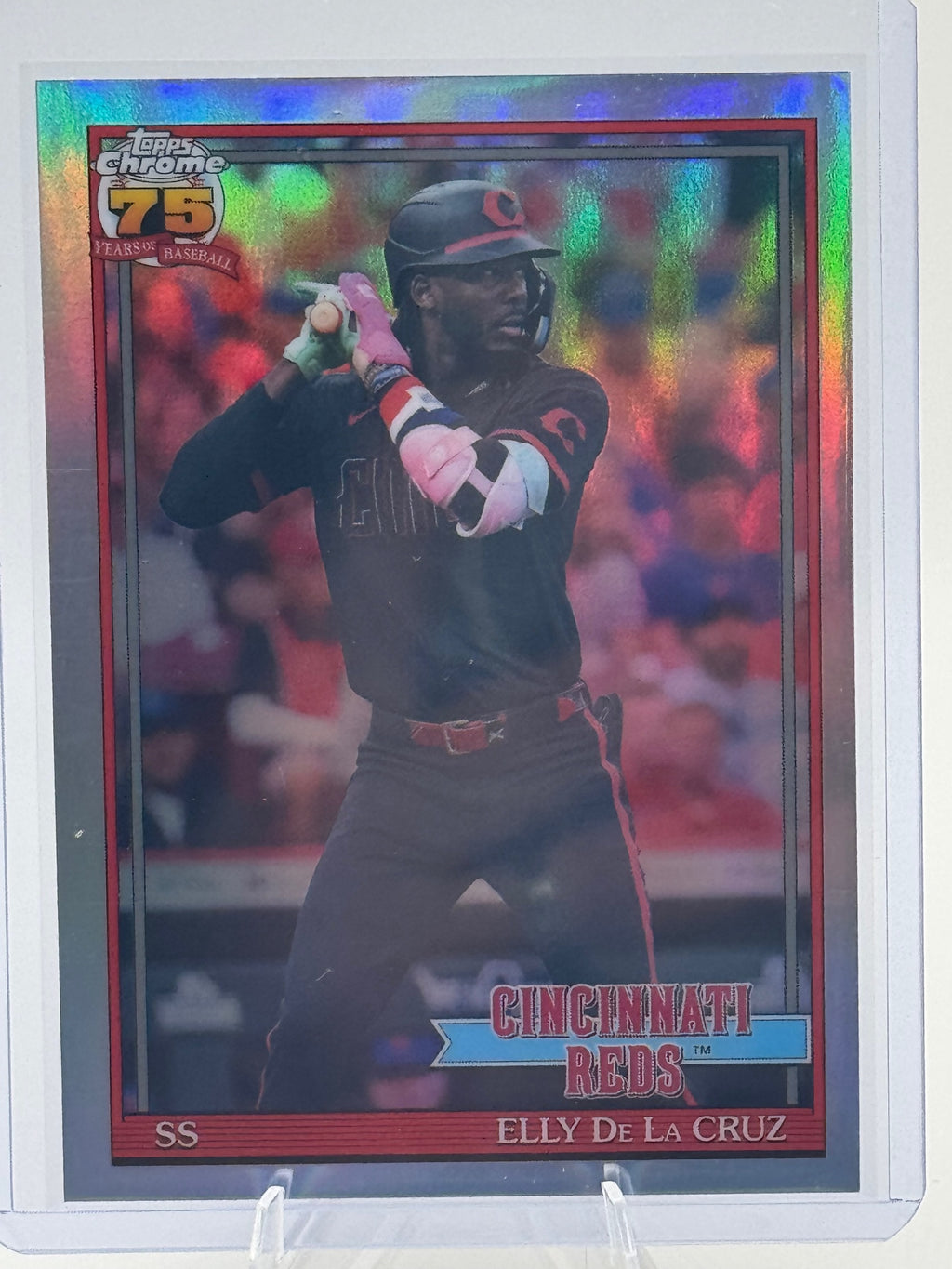 2026 Topps Chrome Elly De La Cruz #91CB-7 1991 Cincinnati Reds Near Mint