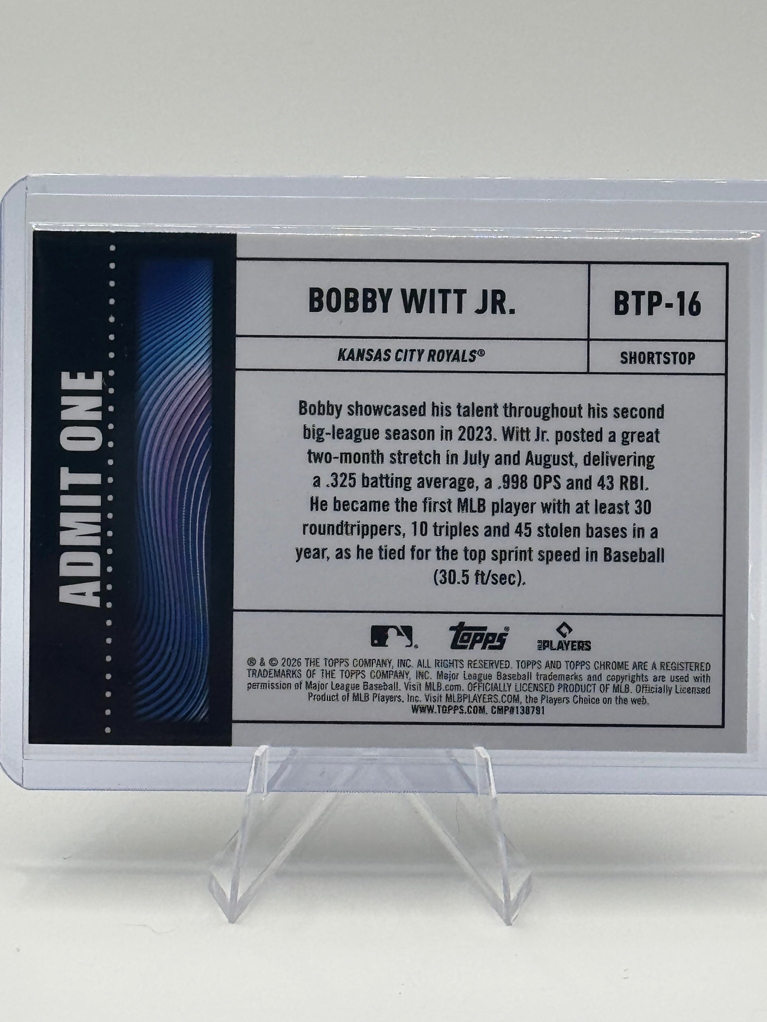 2026 Topps Chrome Bobby Witt Jr. #BTP-16 Big Ticket Players Royals NM