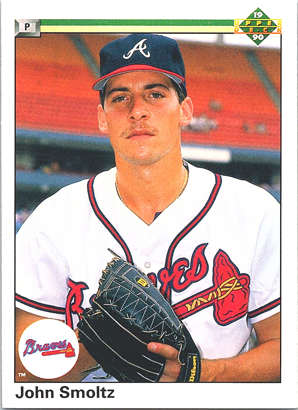1990 Upper Deck John Smoltz #535 Atlanta Braves Excellent