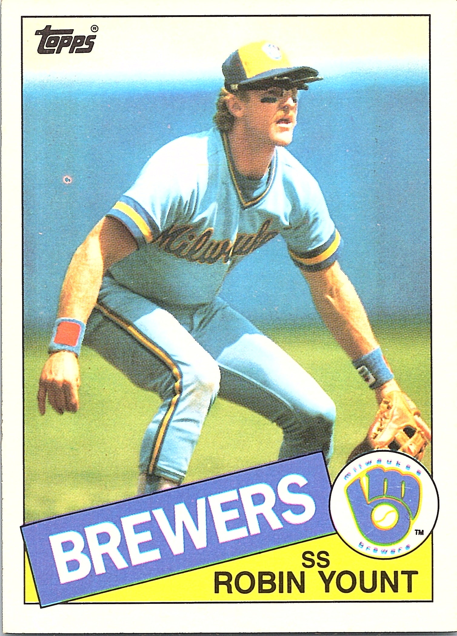 1985 Topps Robin Yount #340 Milwaukee Brewers Excellent