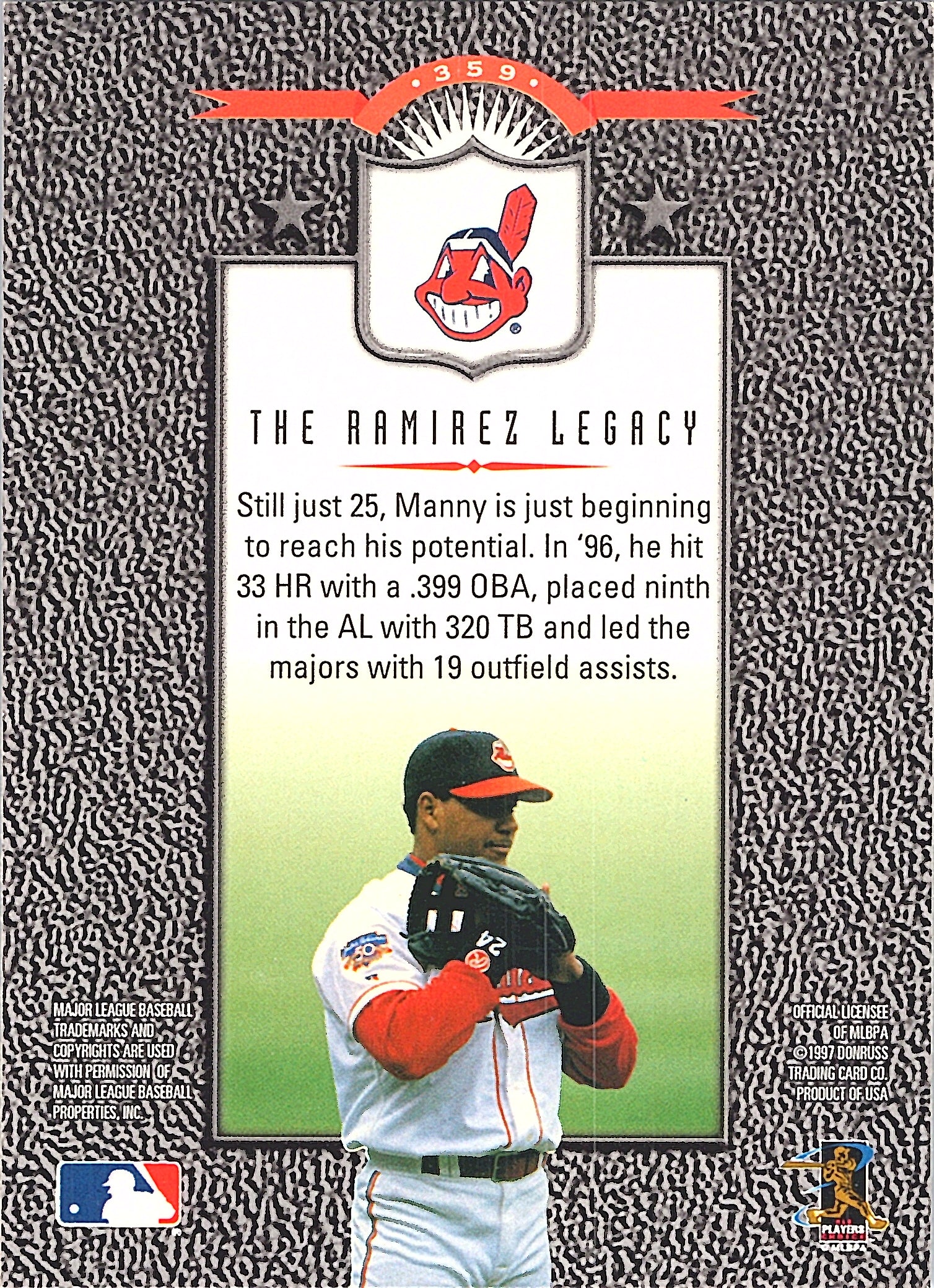 1997 Leaf Manny Ramirez #359 Cleveland Indians Excellent