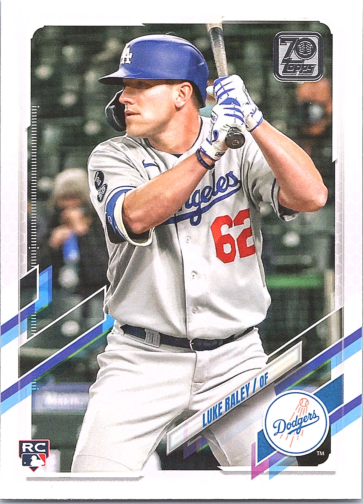 2021 Topps Update Luke Raley #US7 Los Angeles Dodgers Near Mint or Better