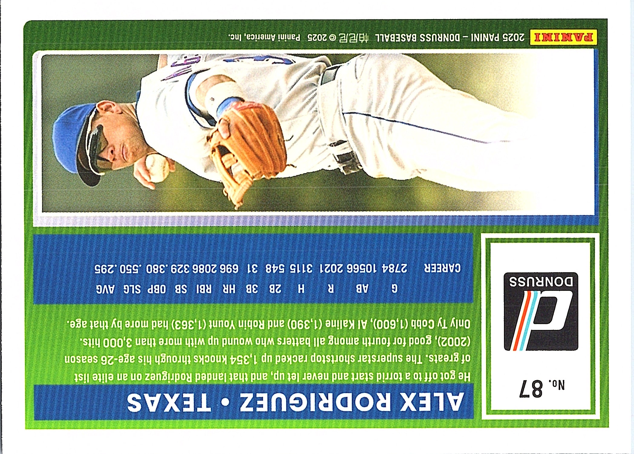 2025 Donruss Alex Rodriguez #87 Texas Rangers Near Mint or Better