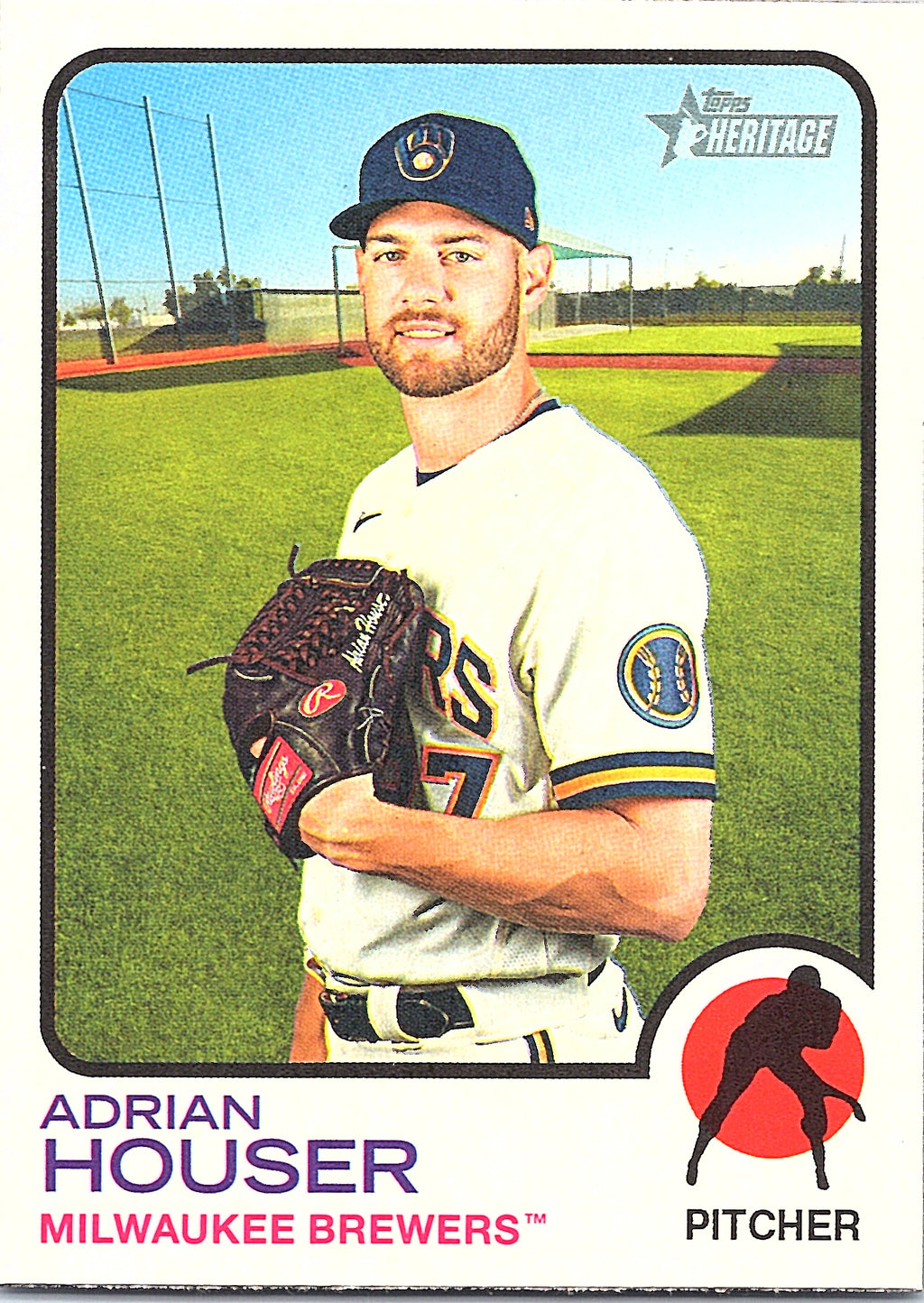 2022 Topps Heritage Adrian Houser #219 Milwaukee Brewers Near Mint or Better