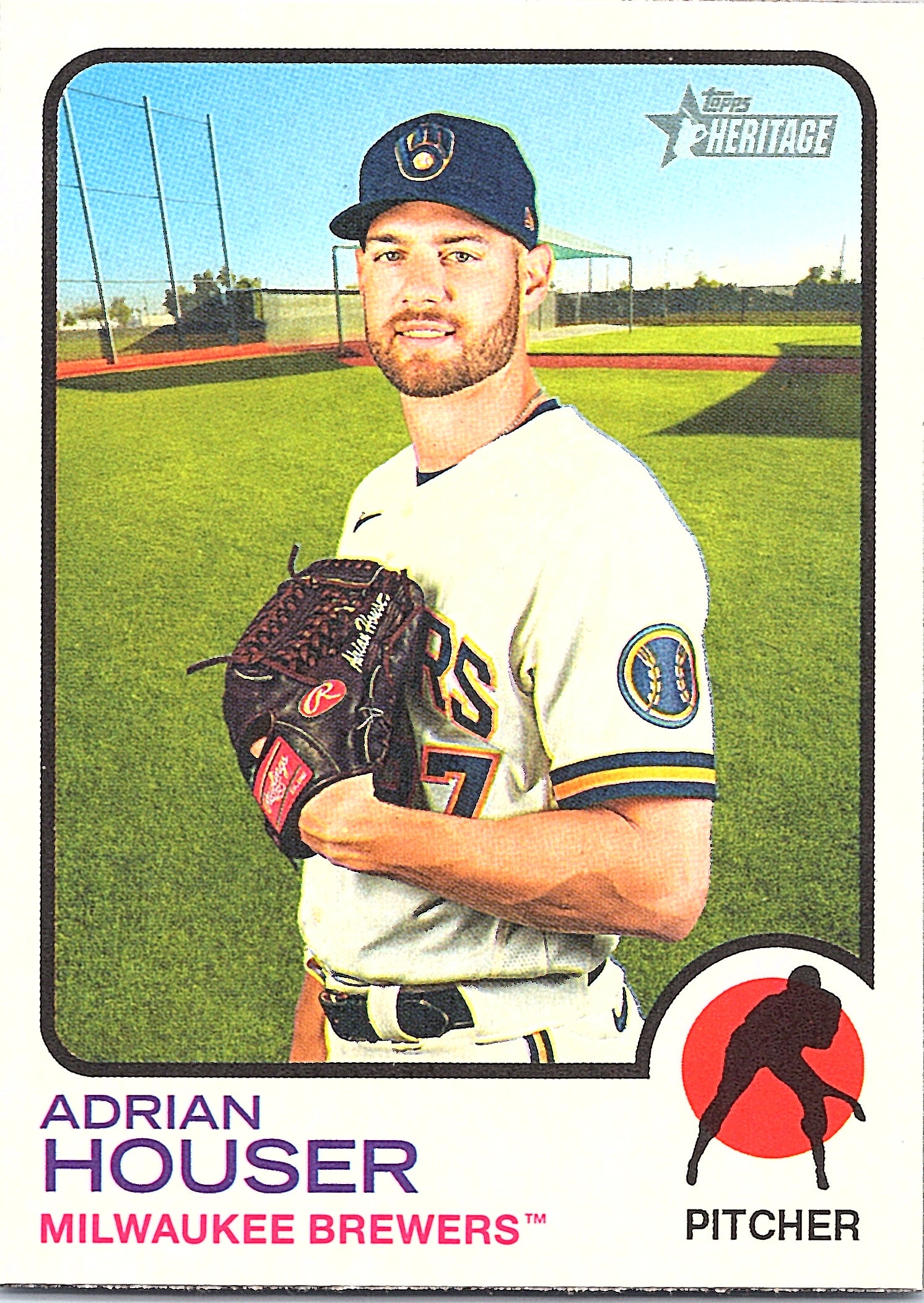 2022 Topps Heritage Adrian Houser #219 Milwaukee Brewers Near Mint or Better