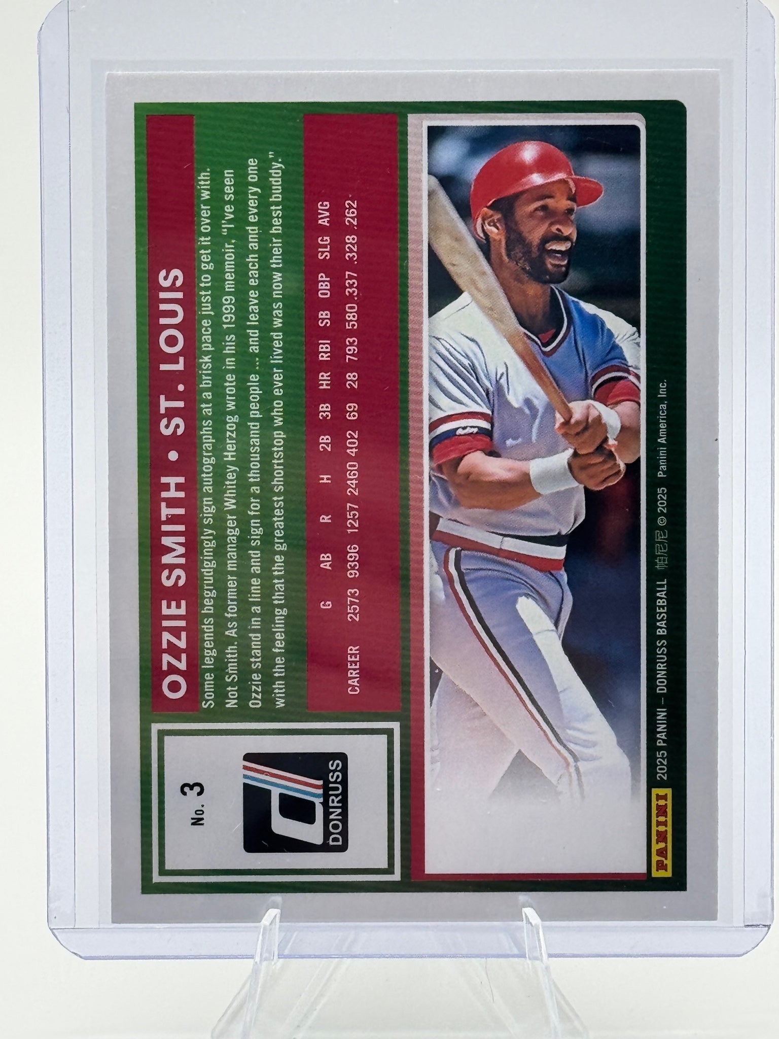 2025 Donruss Ozzie Smith #3 Liberty St. Louis Cardinals Near Mint or Better