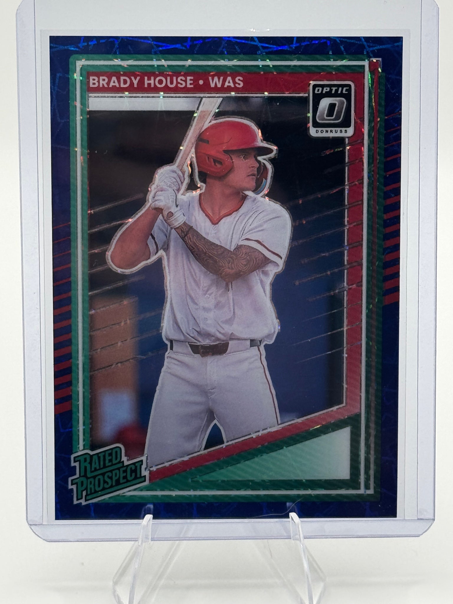 2025 Donruss Brady House #150 Optic Blue Velocity Washington Nationals Near Mint