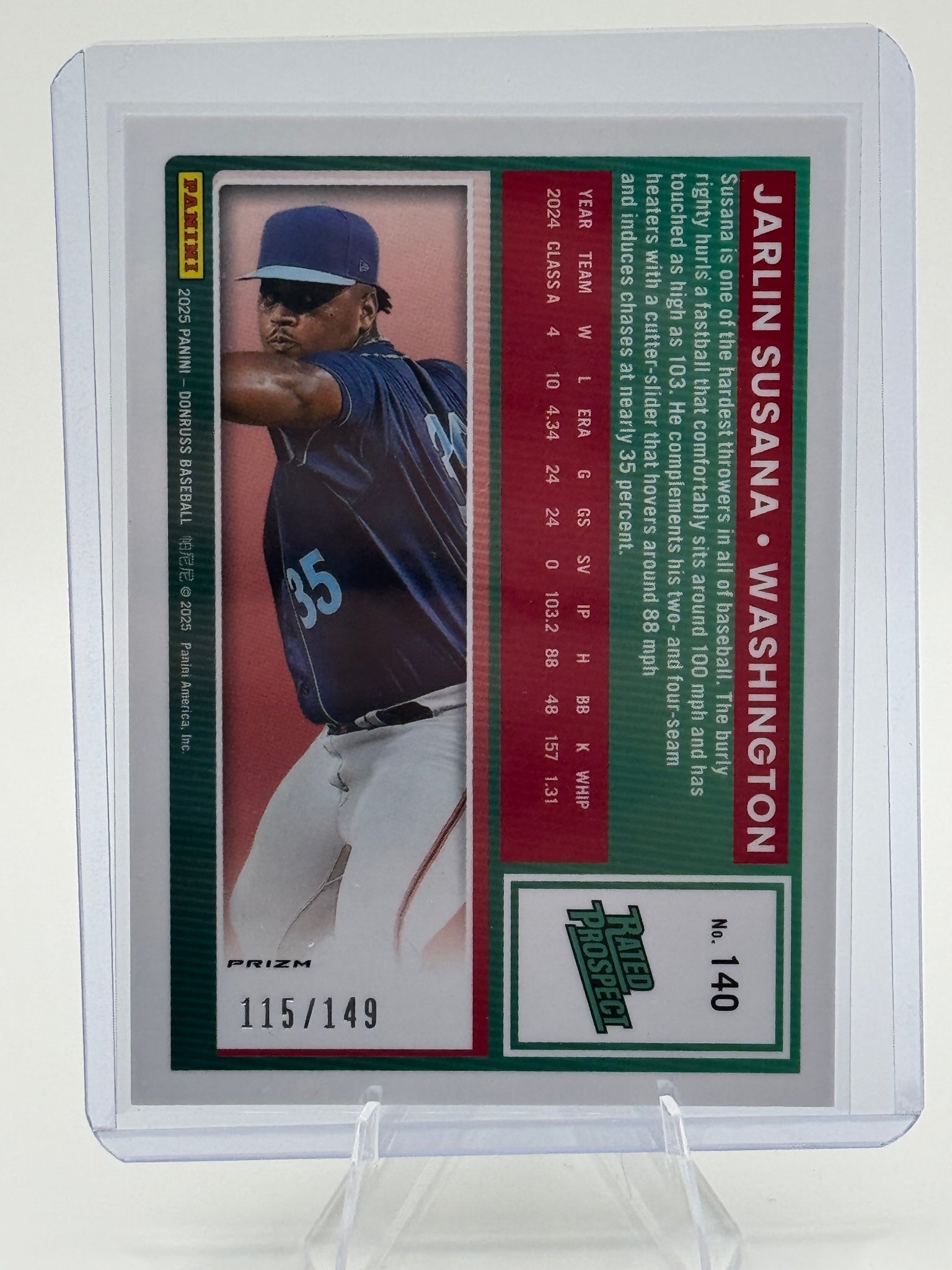 2025 Donruss Jarlin Susana #140 Optic Flex Washington Nationals Near Mint