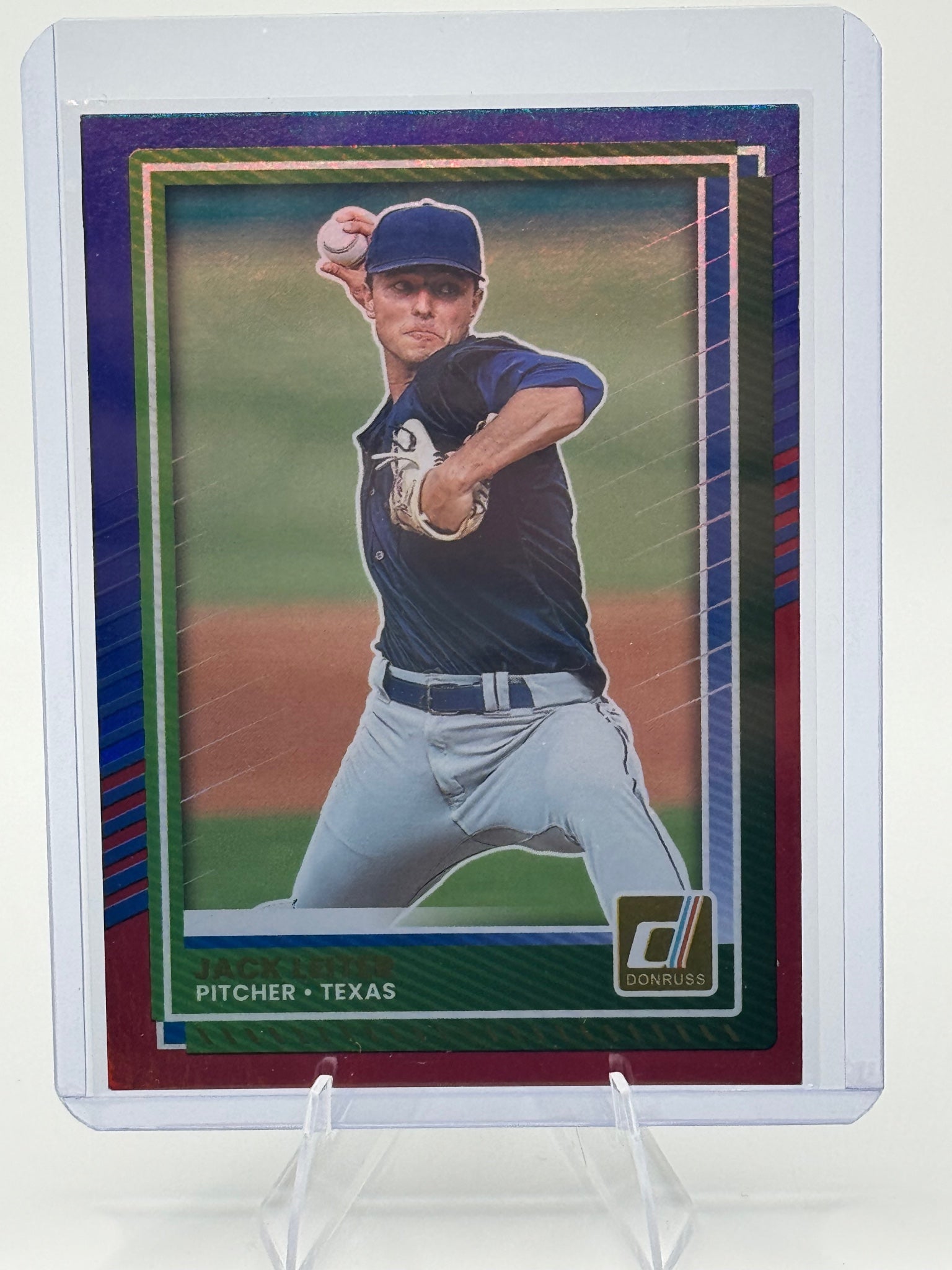 2025 Donruss Jack Leiter #94 Red and Blue Texas Rangers Near Mint or Better