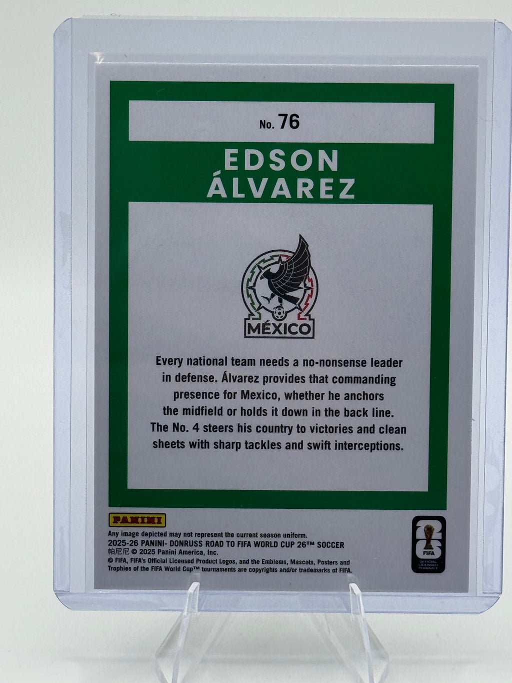 2025-26 Donruss Road to FIFA World Cup Edson Alvarez #76 Diamond Mexico NM