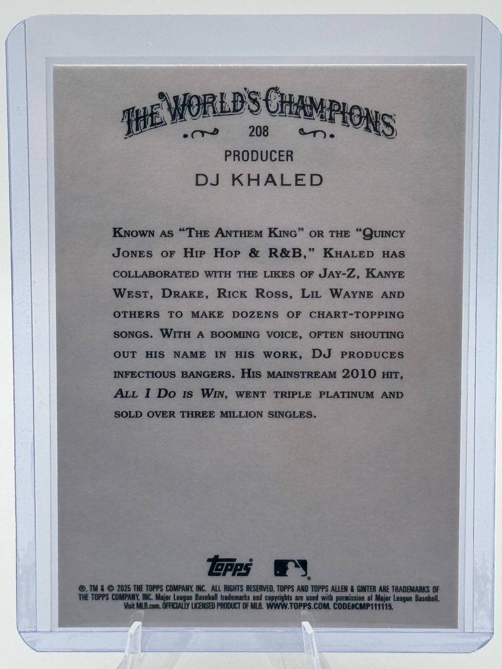 2025 Topps Allen & Ginter DJ Khaled #208 Near Mint or Better
