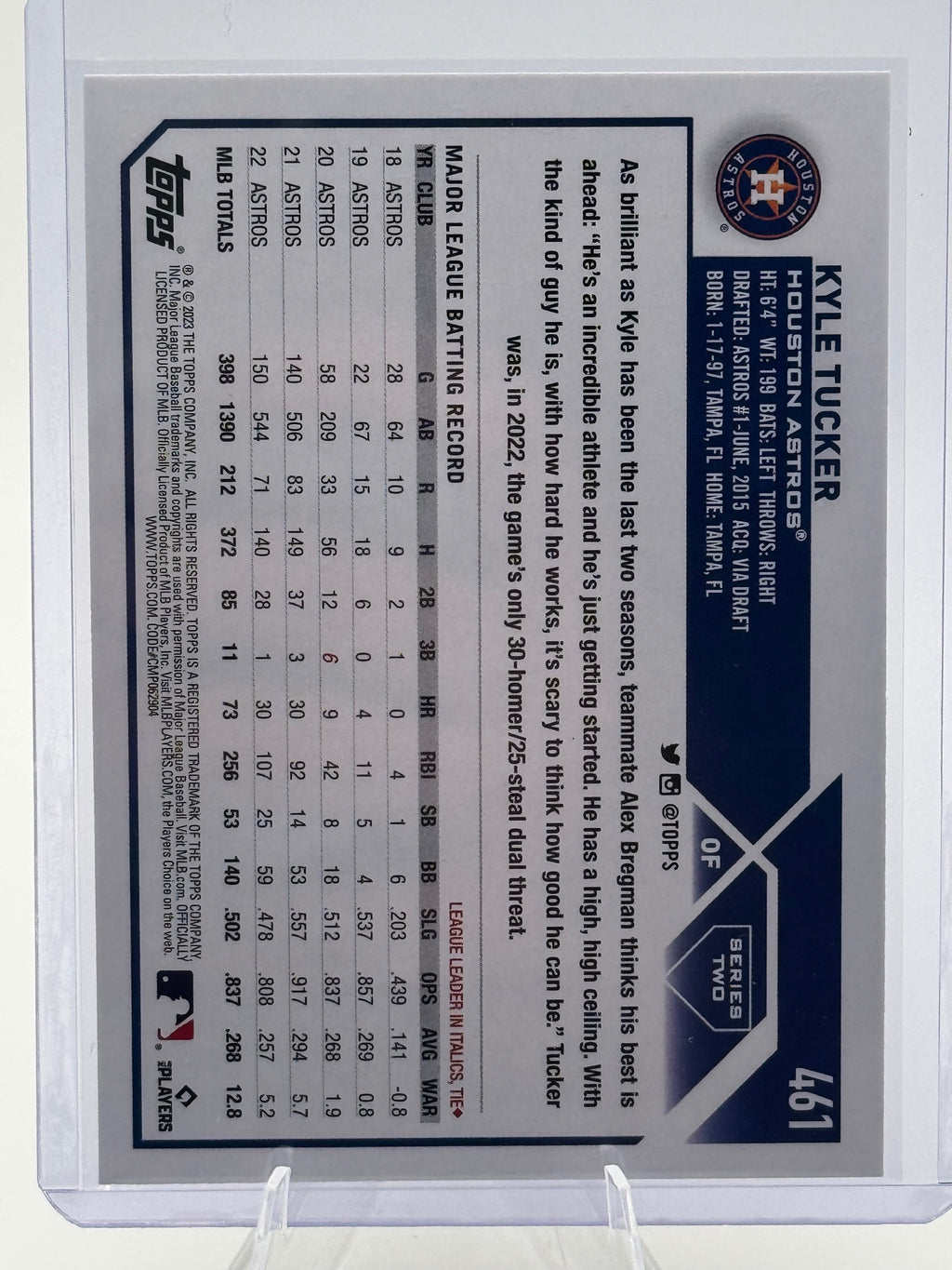 2023 Topps Kyle Tucker #461 Royal Blue Houston Astros Near Mint or Better