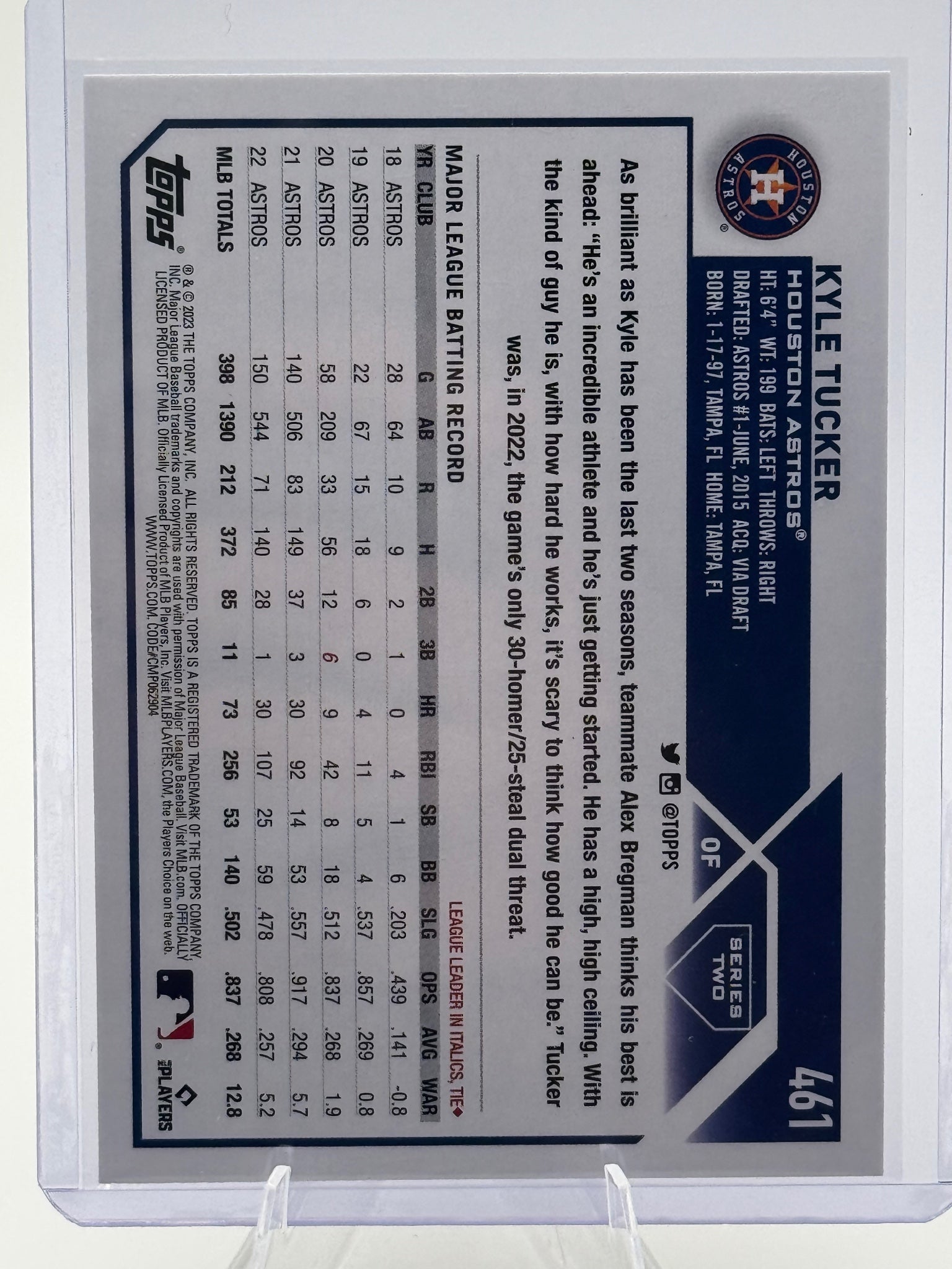 2023 Topps Kyle Tucker #461 Royal Blue Houston Astros Near Mint or Better