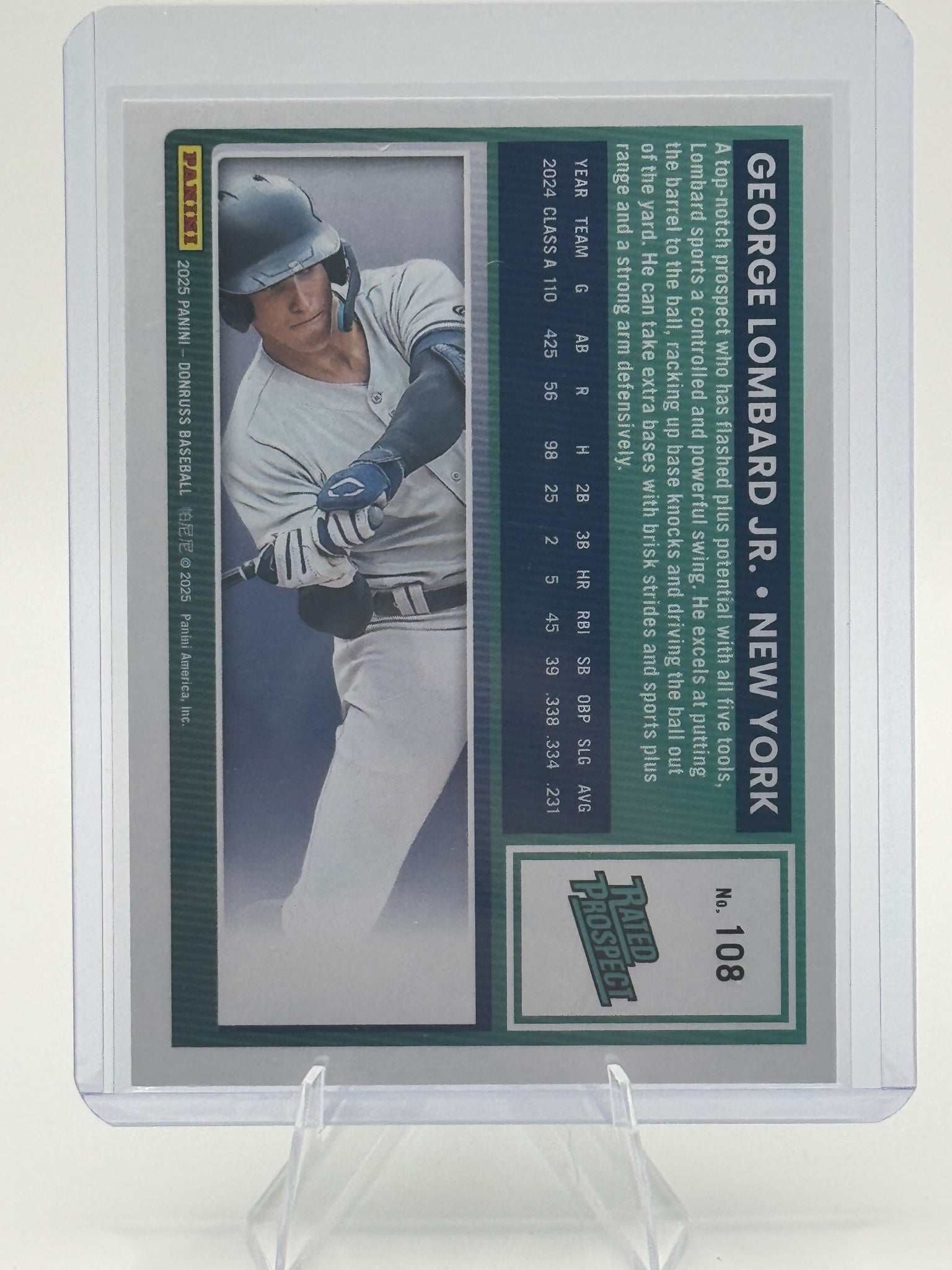2025 Donruss George Lombard Jr. #108 New York Yankees Near Mint or Better