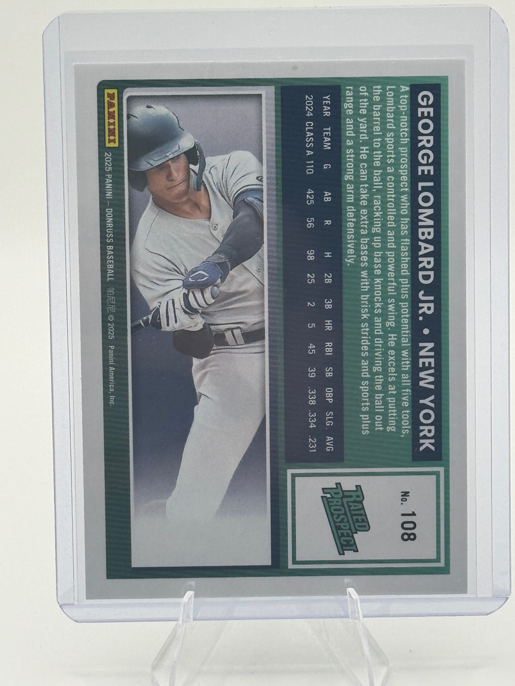 2025 Donruss George Lombard Jr. #108 New York Yankees Near Mint or Better